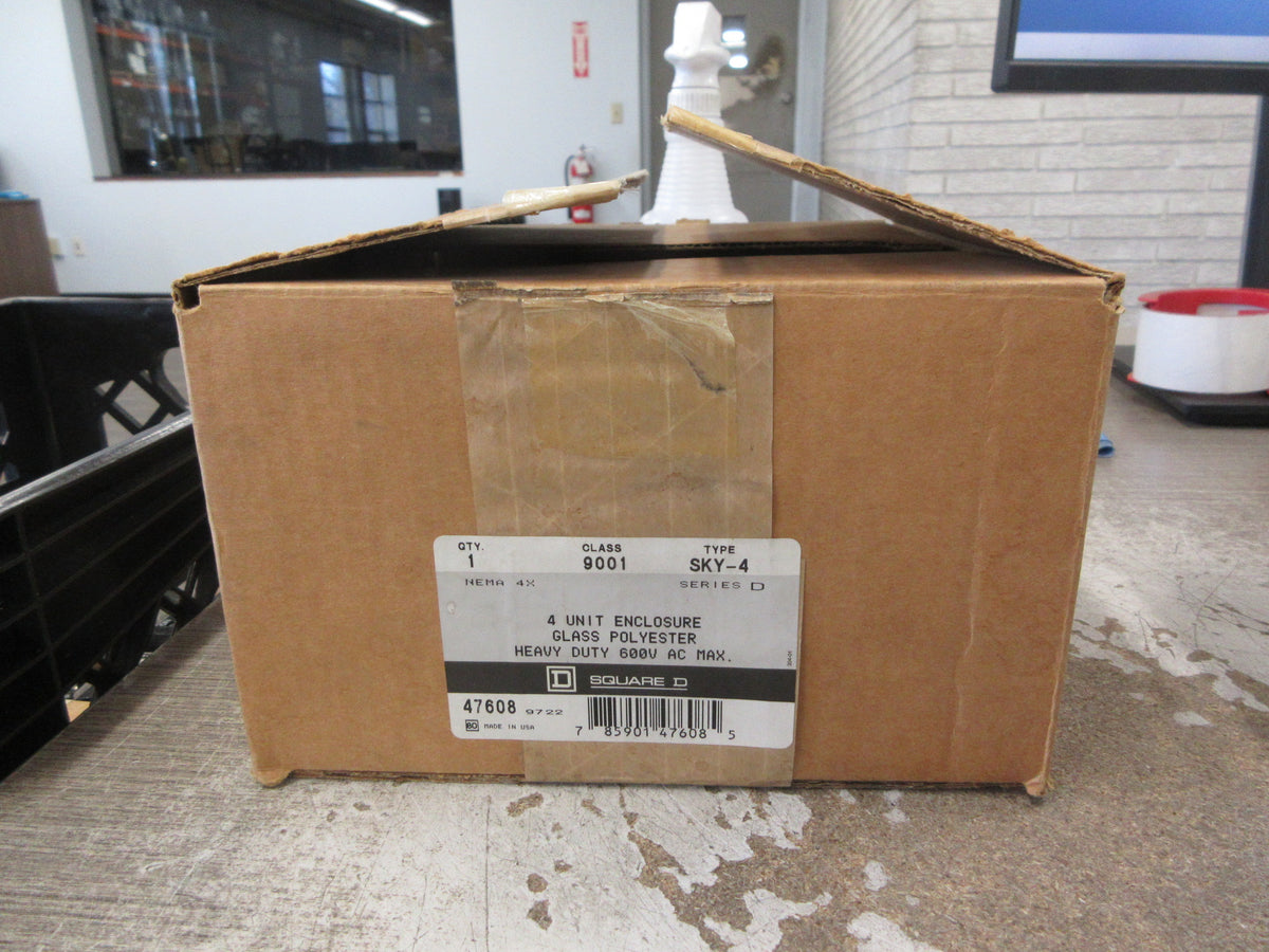 Square D Pushbutton Enclosure 9001 SKY-4 Ser. D 4-Position Nema 4X New Surplus