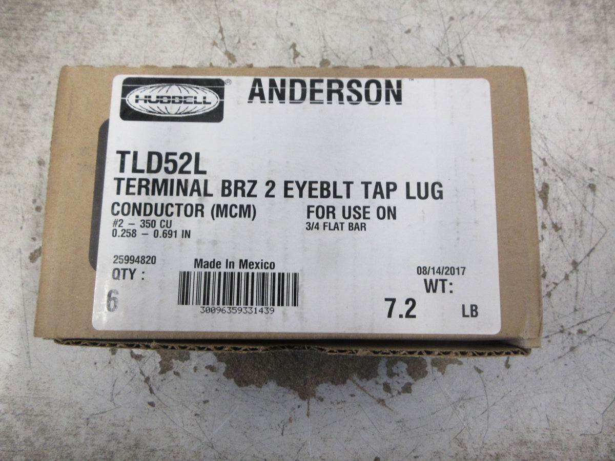 Hubbell Bronze Bolted Tap Lug Terminal TLD52L #2-350MCM *Box of 6* New Surplus