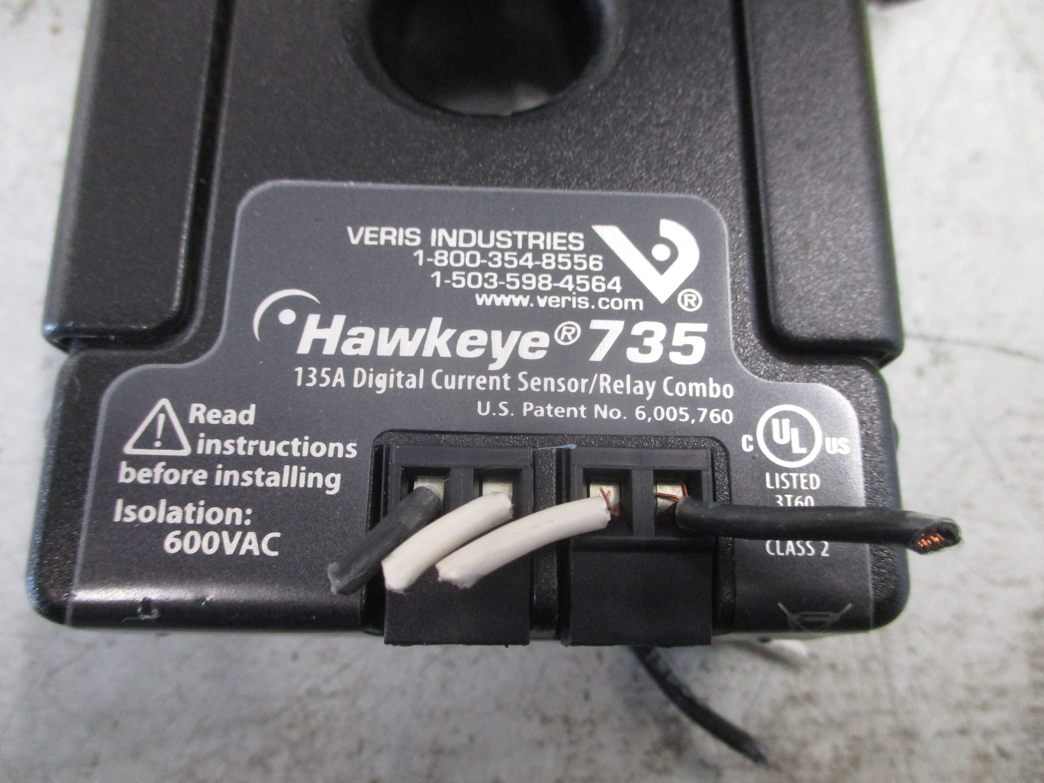 Veris Hawkeye 735 Current Switch H735 135A Sensed Used