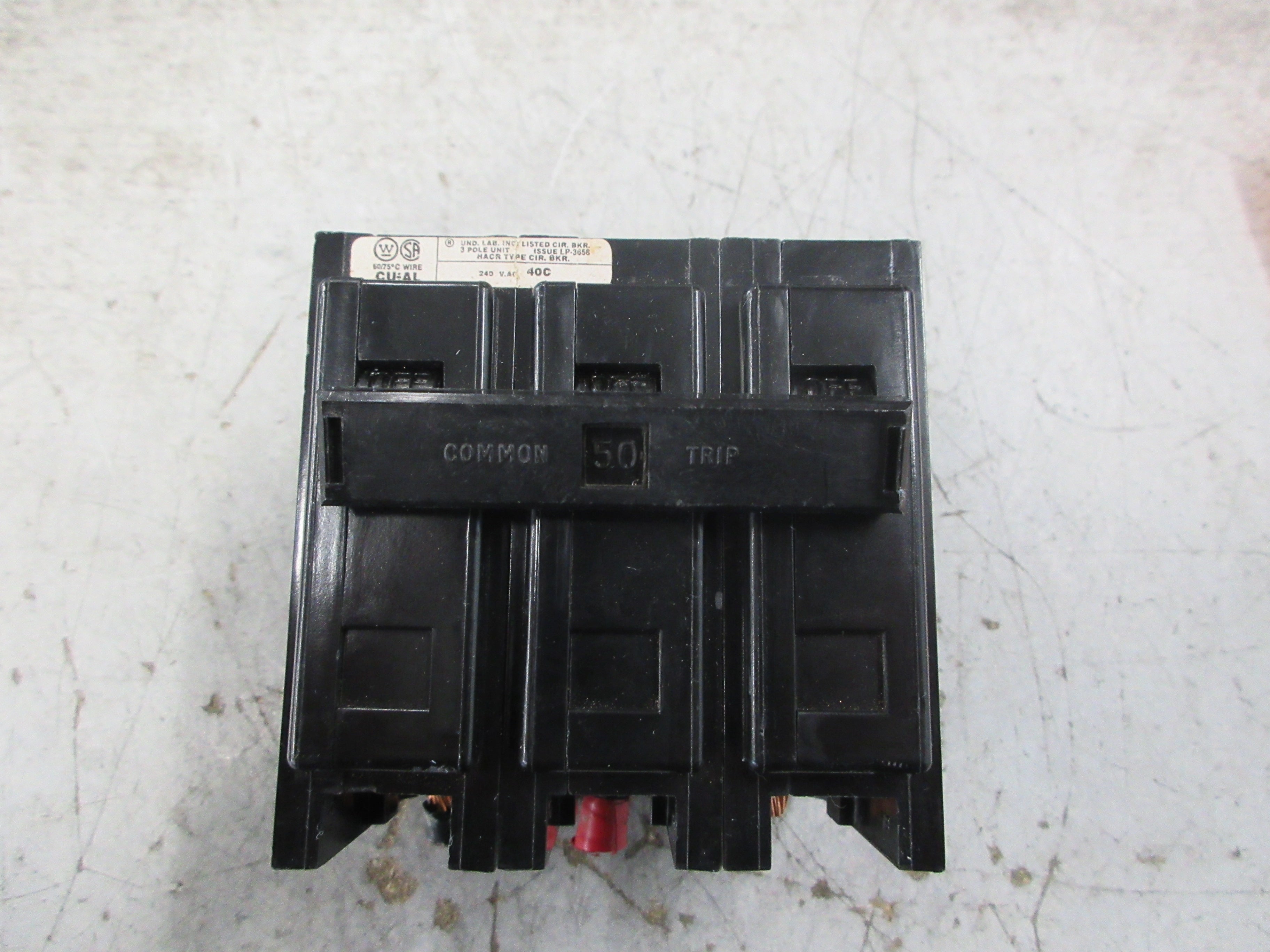 Westinghouse Type BA Bolt-On Circuit Breaker BAB3050H 50A 240V 3P Used