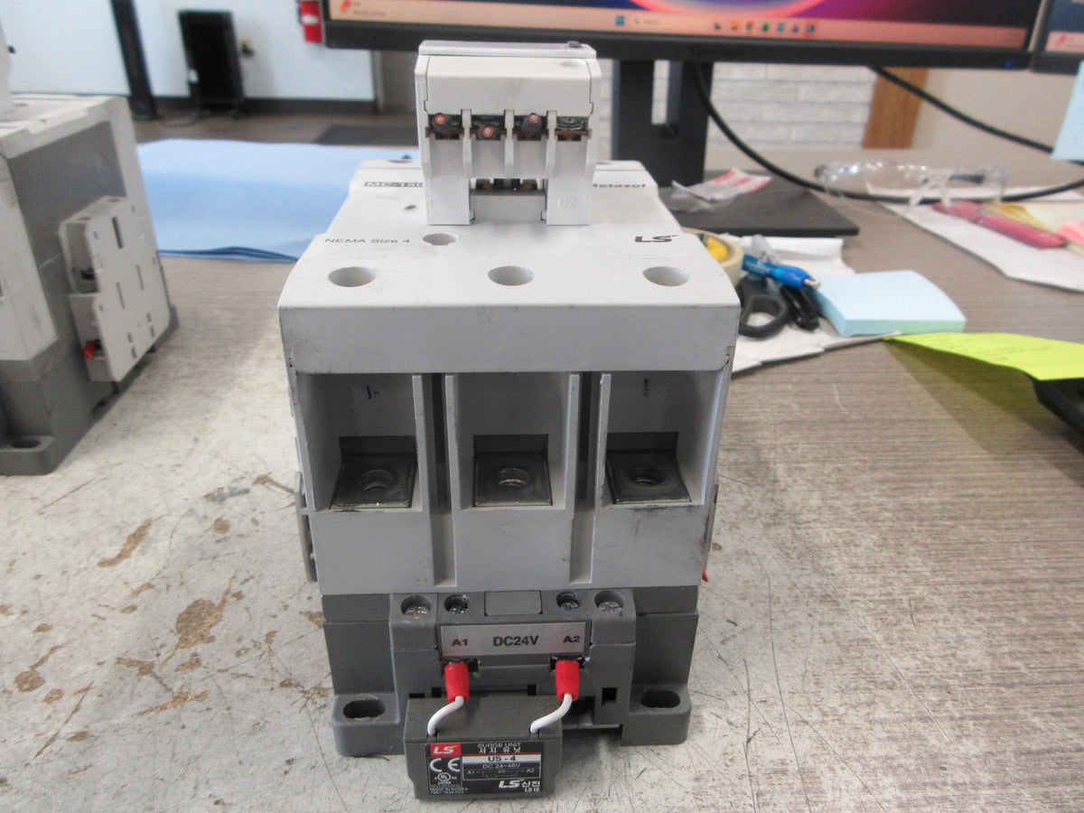 LS Metasol Size 4 Contactor MC-150a 24VDC Coil 250A 600V (2) Aux Contacts Used