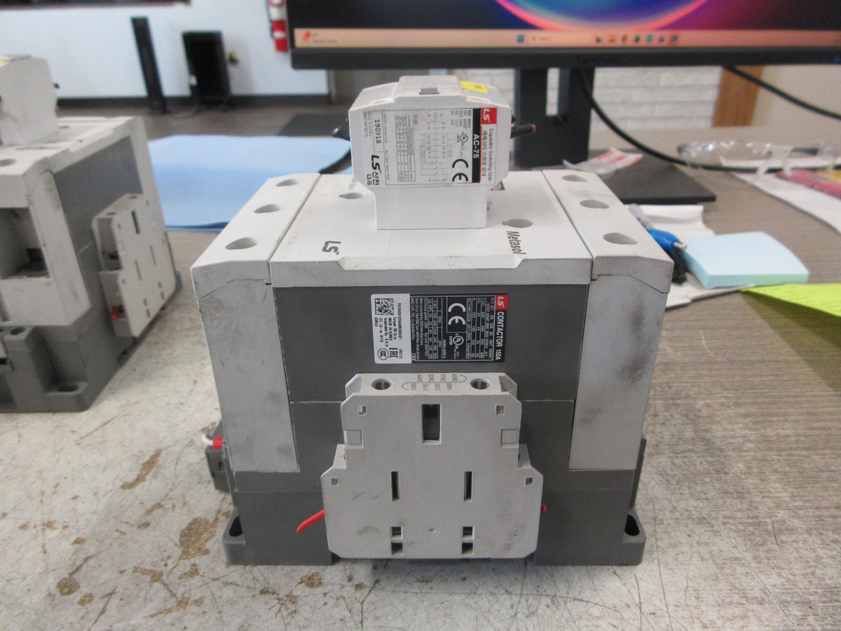 LS Metasol Size 4 Contactor MC-150a 24VDC Coil 250A 600V (2) Aux Contacts Used