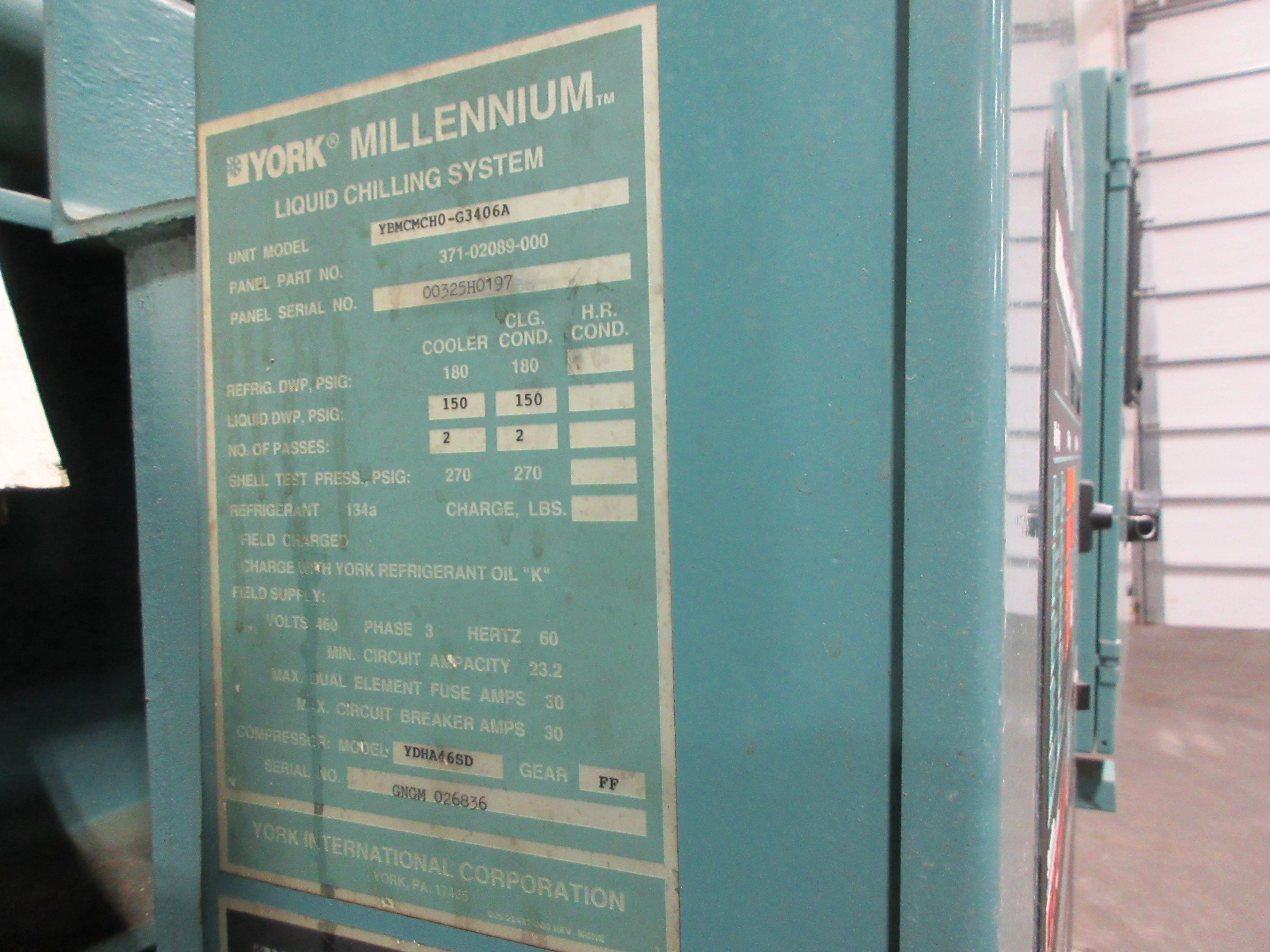 York Gas Engine Drive Chiller YBMCMCHO-G3406A 325HP Used
