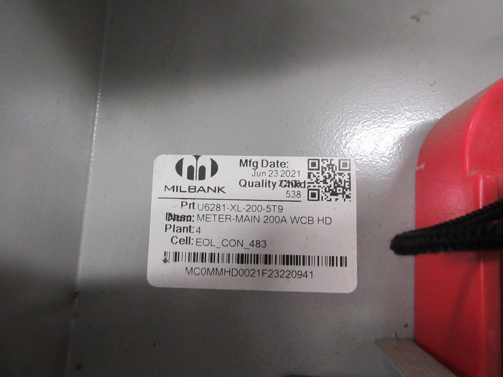 Milbank Meter Main U6281-XL-200-5T9 200A Main (2) 35A 2P Breakers 8-Slot Used