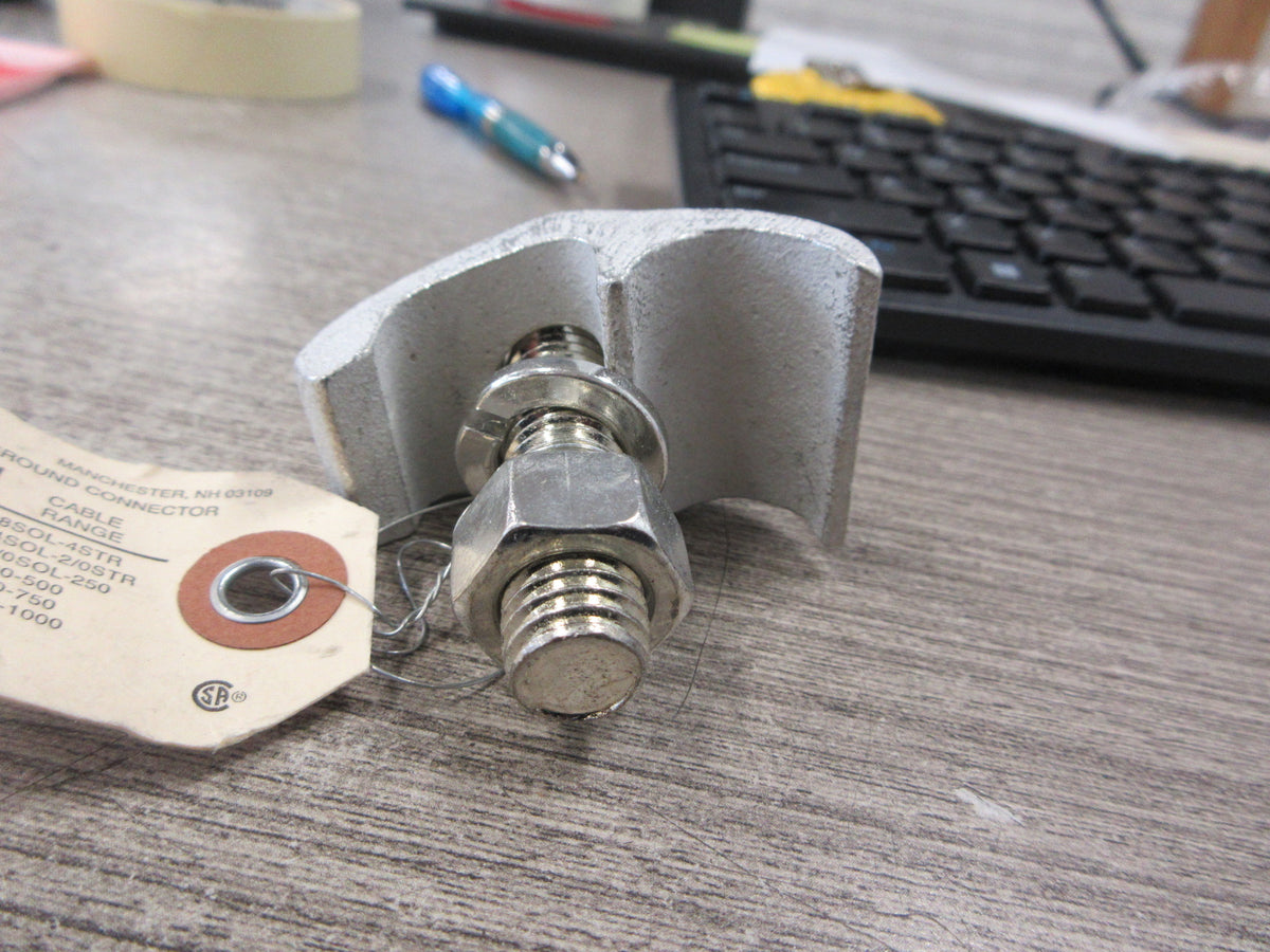 Burndy Ground Connector GBM-34W 300-500 kcmil 1/2" Stud New Surplus