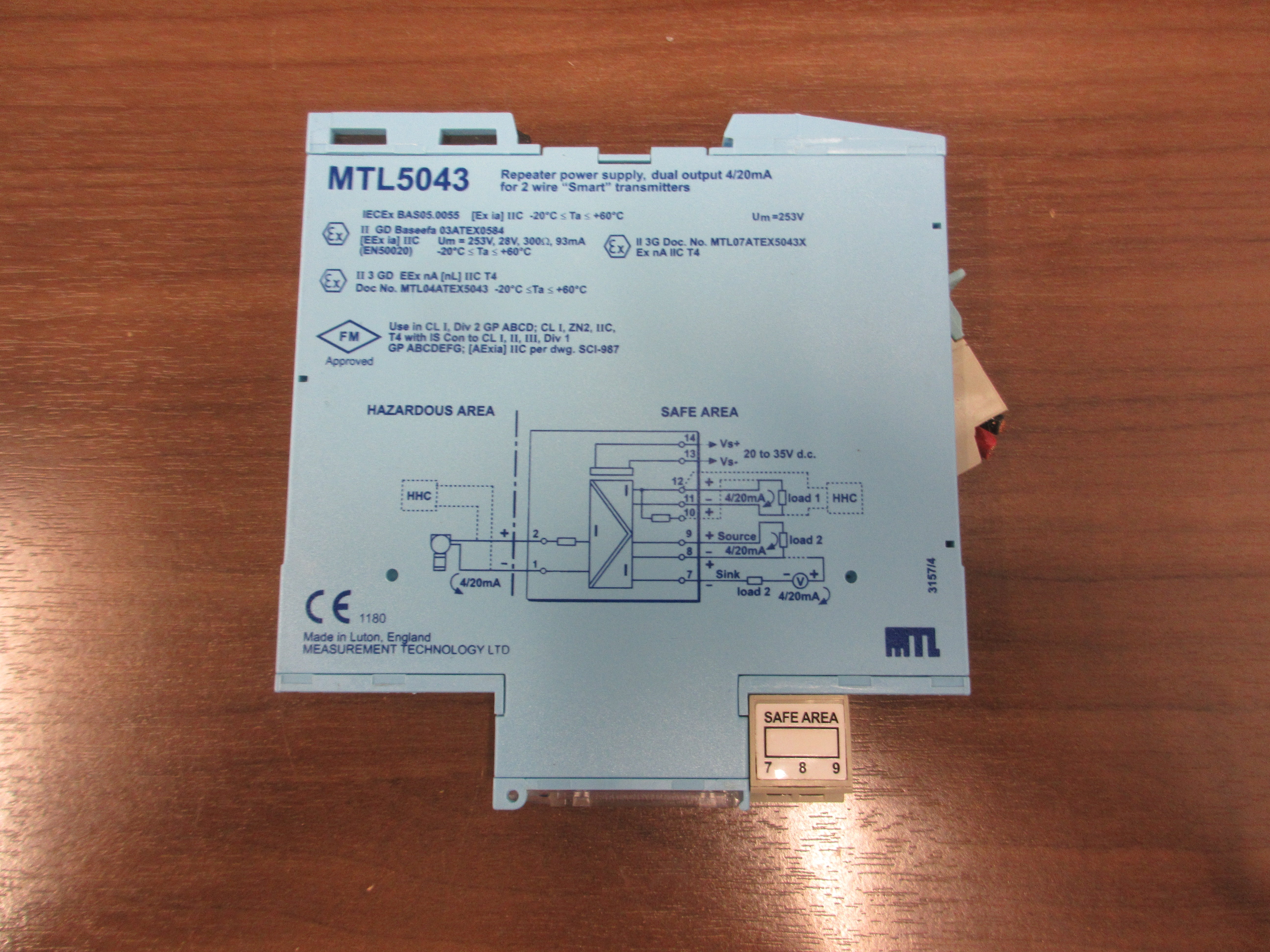 MTL Repeater Power Supply MTL 5043 Dual Output 4/20MA Used
