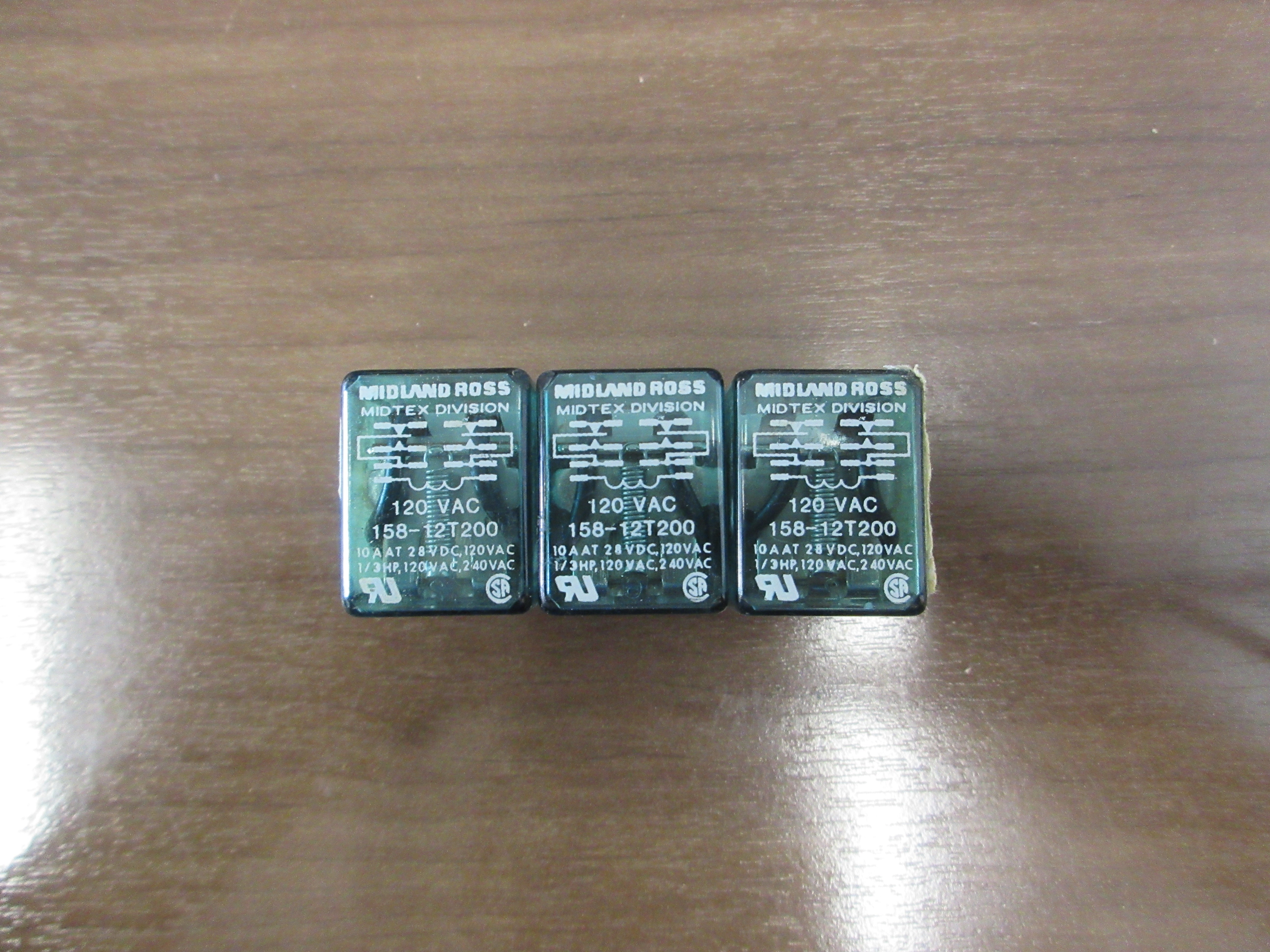 Midland Ross Midtex Relay 158-12T200 120V Coil  * Lot of 3 * Used