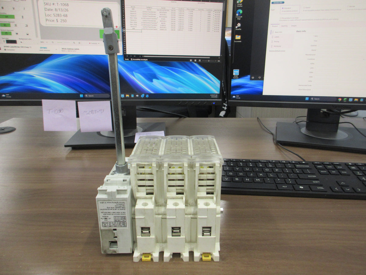 Ferraz Shawmut Fusible Disconnect Switch FBJ303X 30A 600V 3P (3) 7A Fuses Used