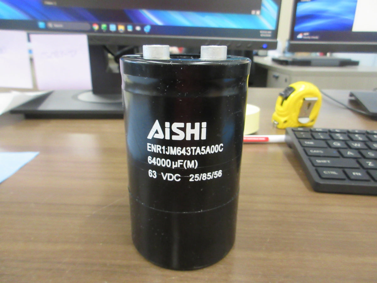 Aishi Capacitor ENR1JMG43TA5A00C 64,000uF 63VDC Used