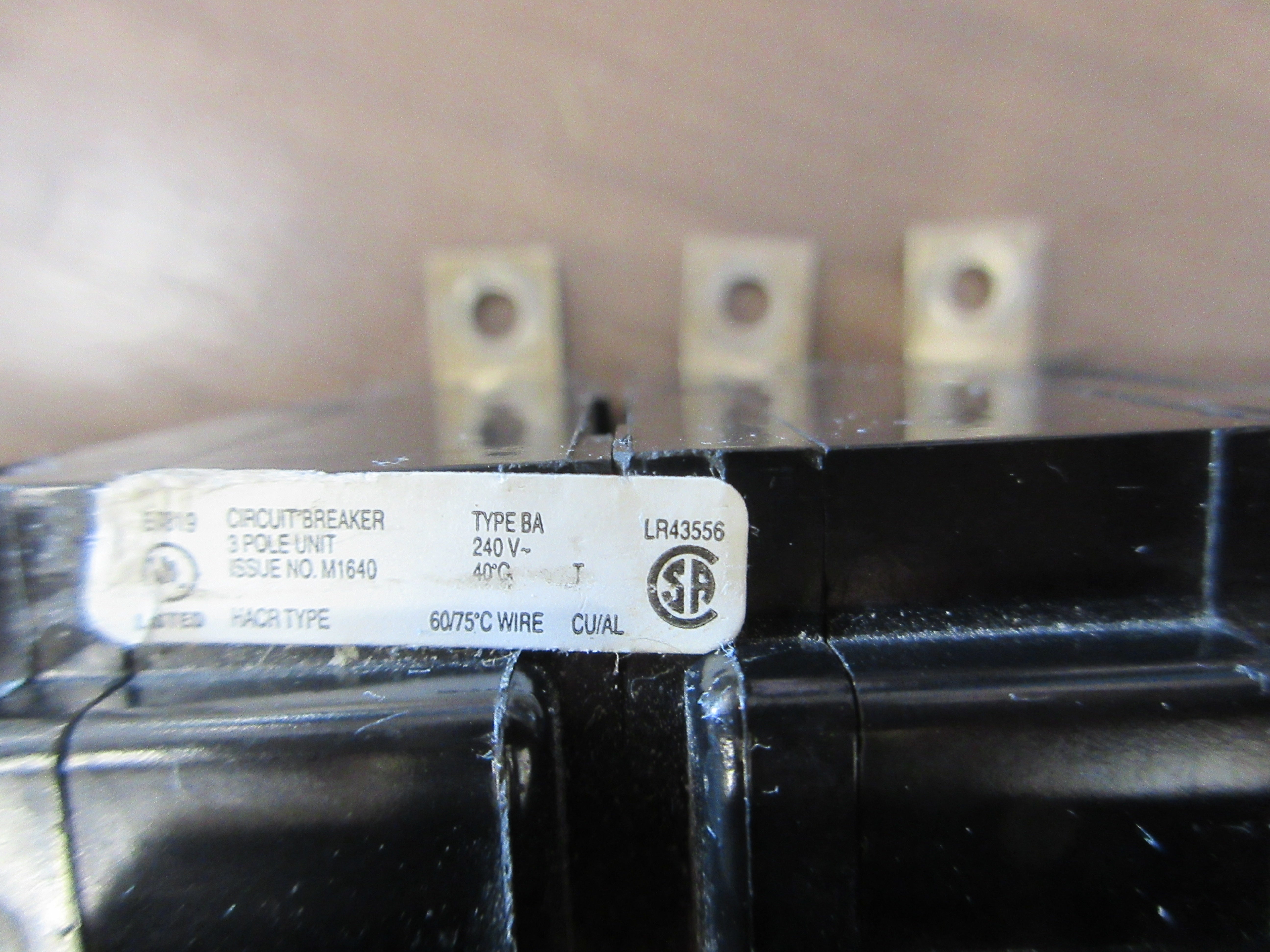 Eaton  Type BA Bolt -On Circuit Breaker BAB3030H 30A 240V 3 P Used