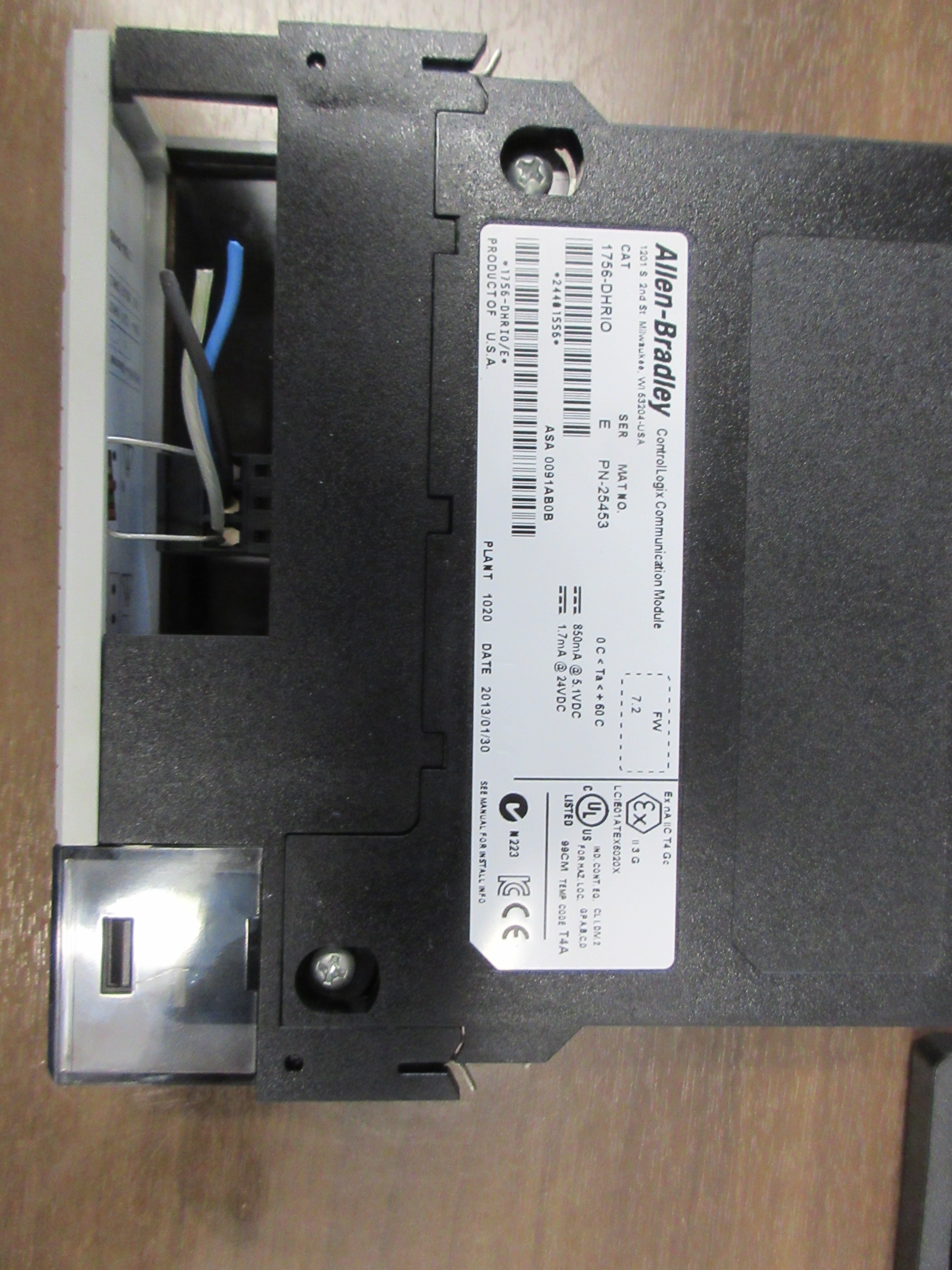 Allen-Bradley ControlLogix Communication Module 1756-DHRIO Ser. E FW: 7.2 Used