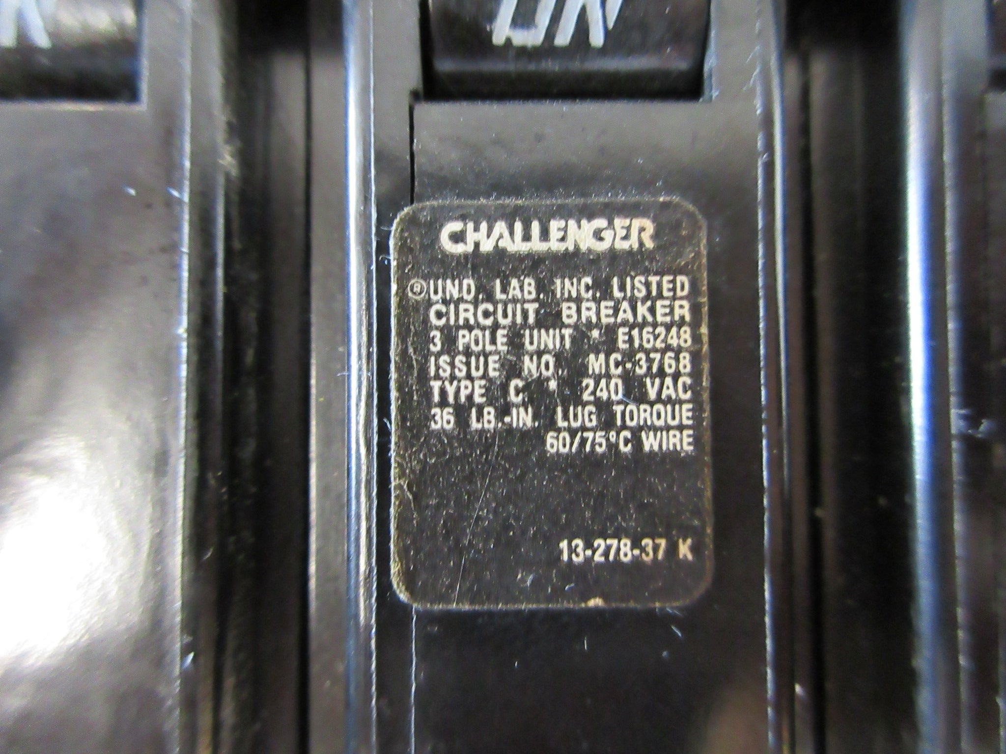 Challenger Clip-On Circuit Breaker C 330 30A 240V 3 P Used