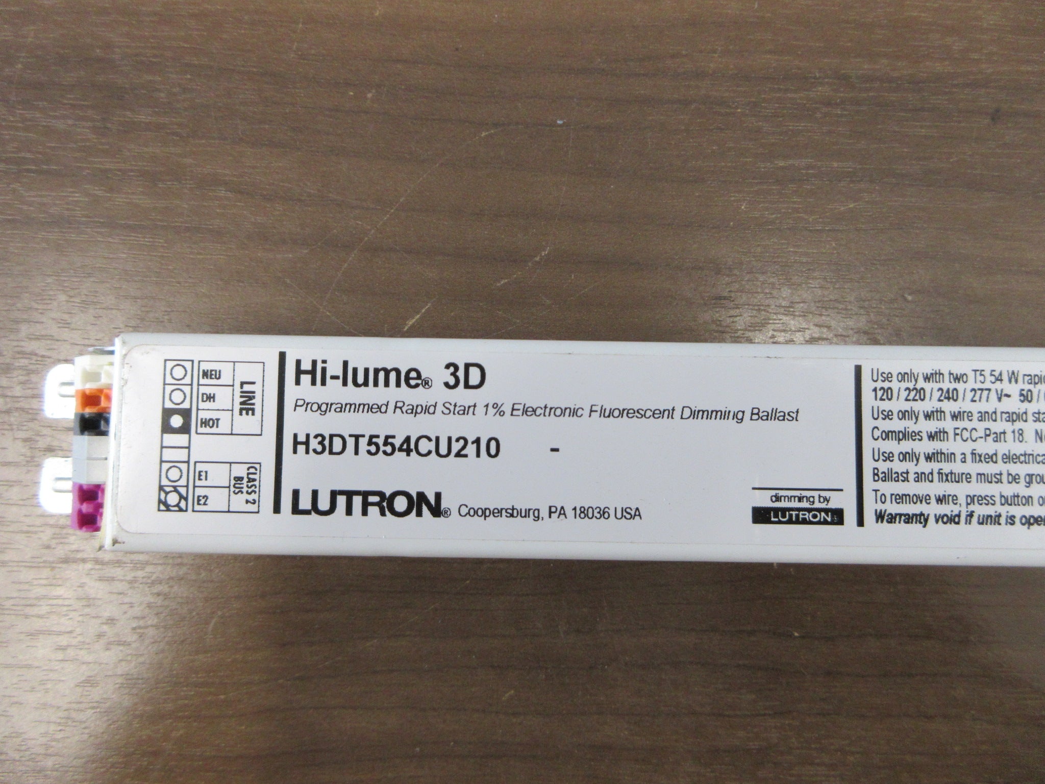 Lutron Hi-lume 3D Electronic Ballast H3DT554CU210 Dimming Fluorescent Used