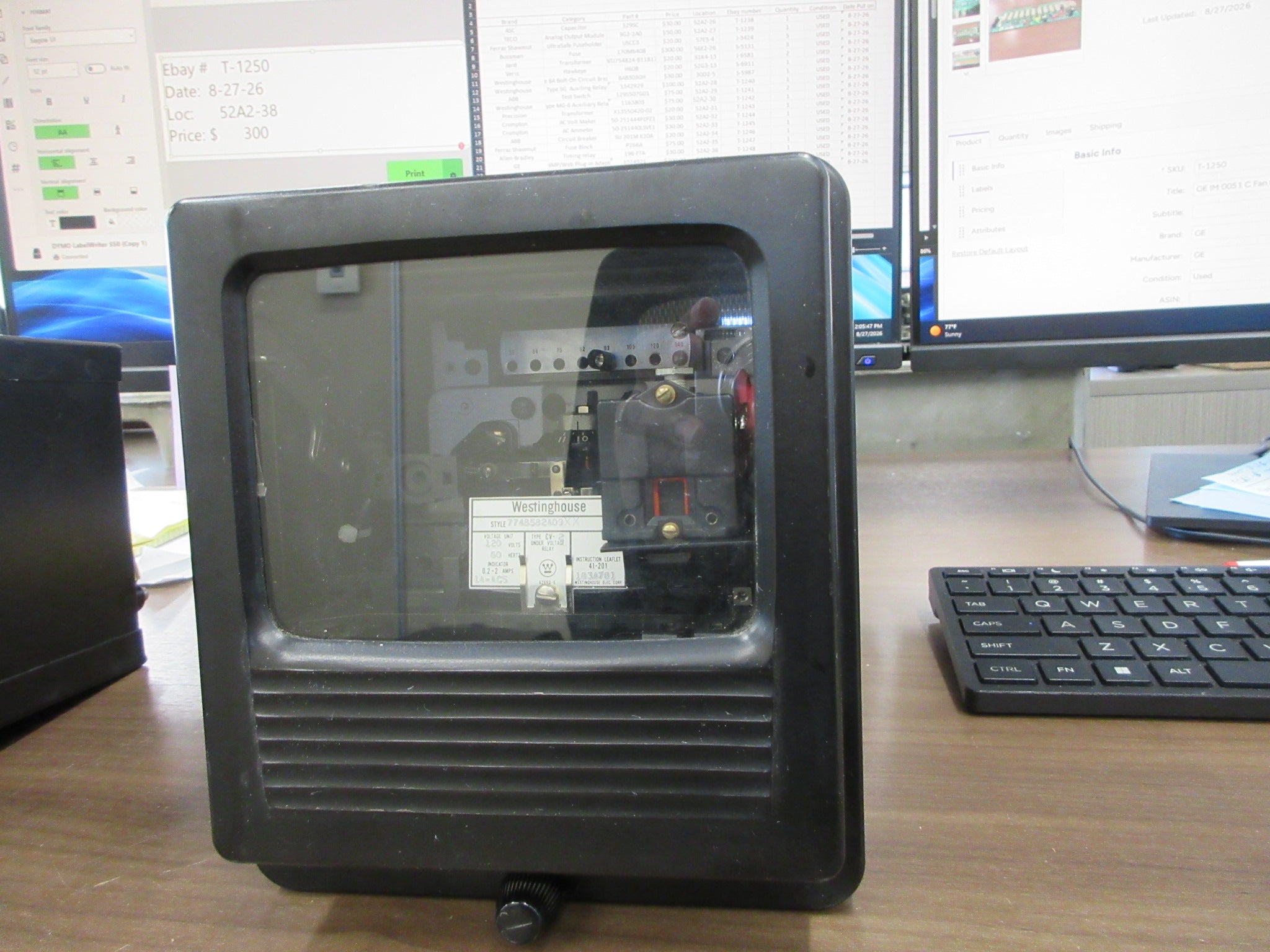 Westinghouse Type CV-2 Under Voltage Relay 774B582A09XX 120V 60Hz Used