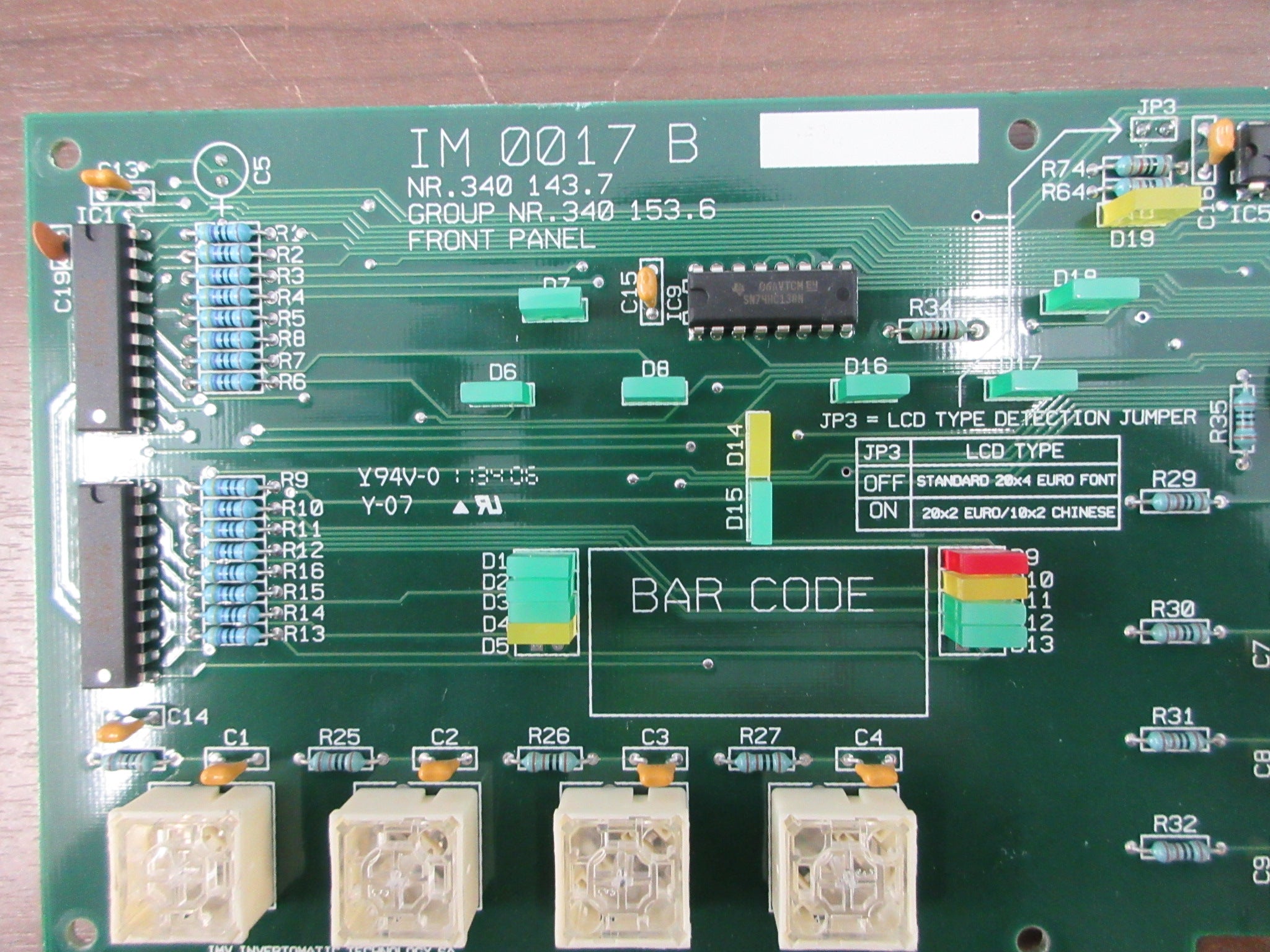 GE IM 0017 B Front Panel Board 340 143.7 * Broken connector * Used