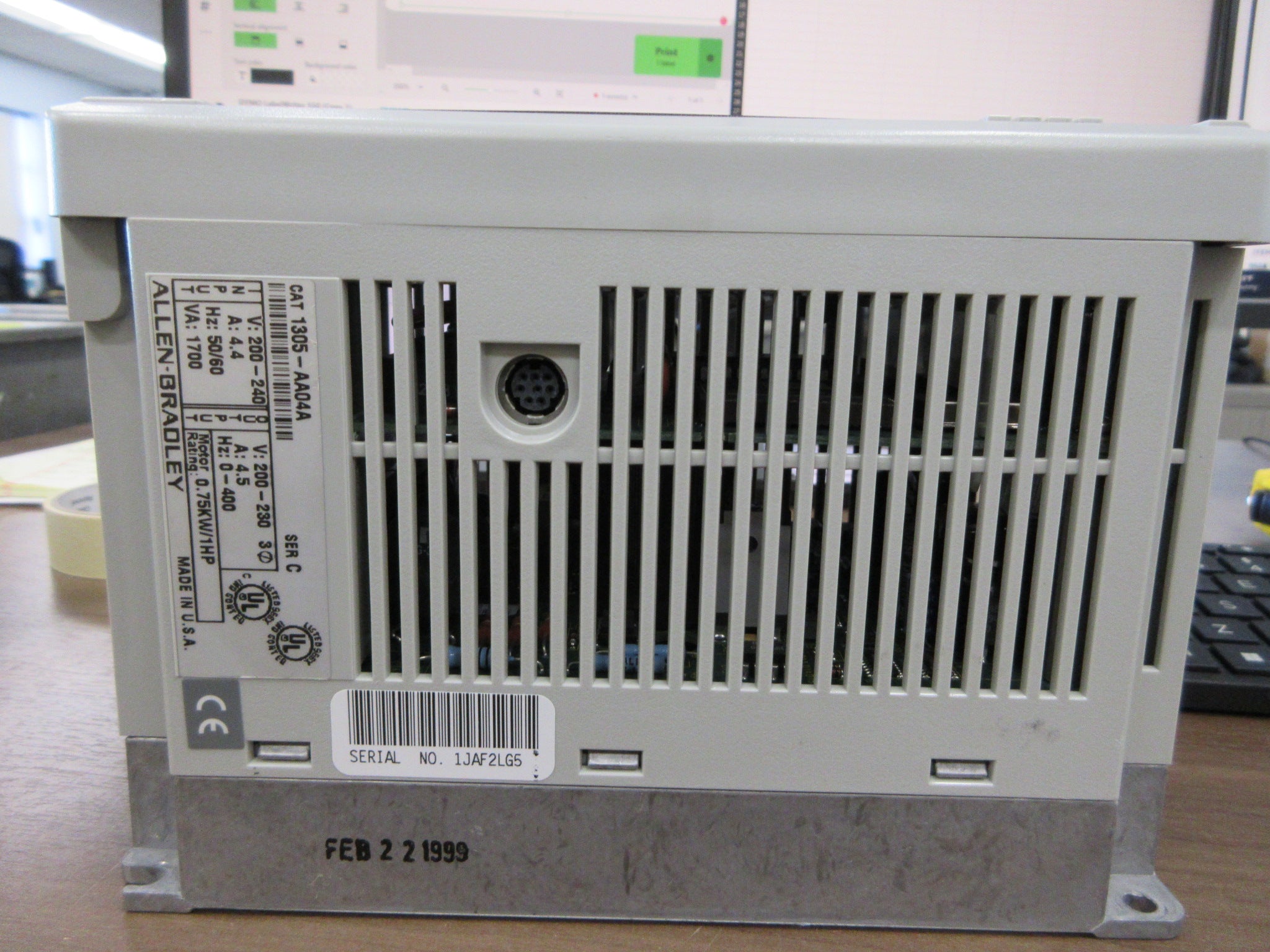 Allen-Bradley AC Drive 1305-AA04A Ser. A 1HP 3Ph Sec. C * No Keypad * Used