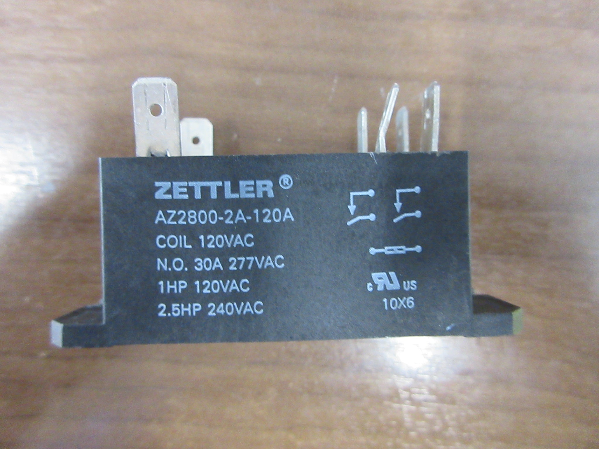 Zettler Relay AZ2800-2A-120A 120V Coil 30A 277V Used
