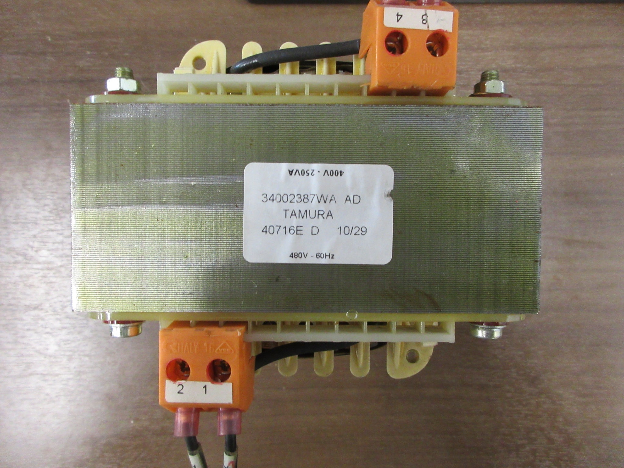 Tamura Transformer 34002387WA-AD 250 VA Pri: 480V Ser: 400V 60Hz Used