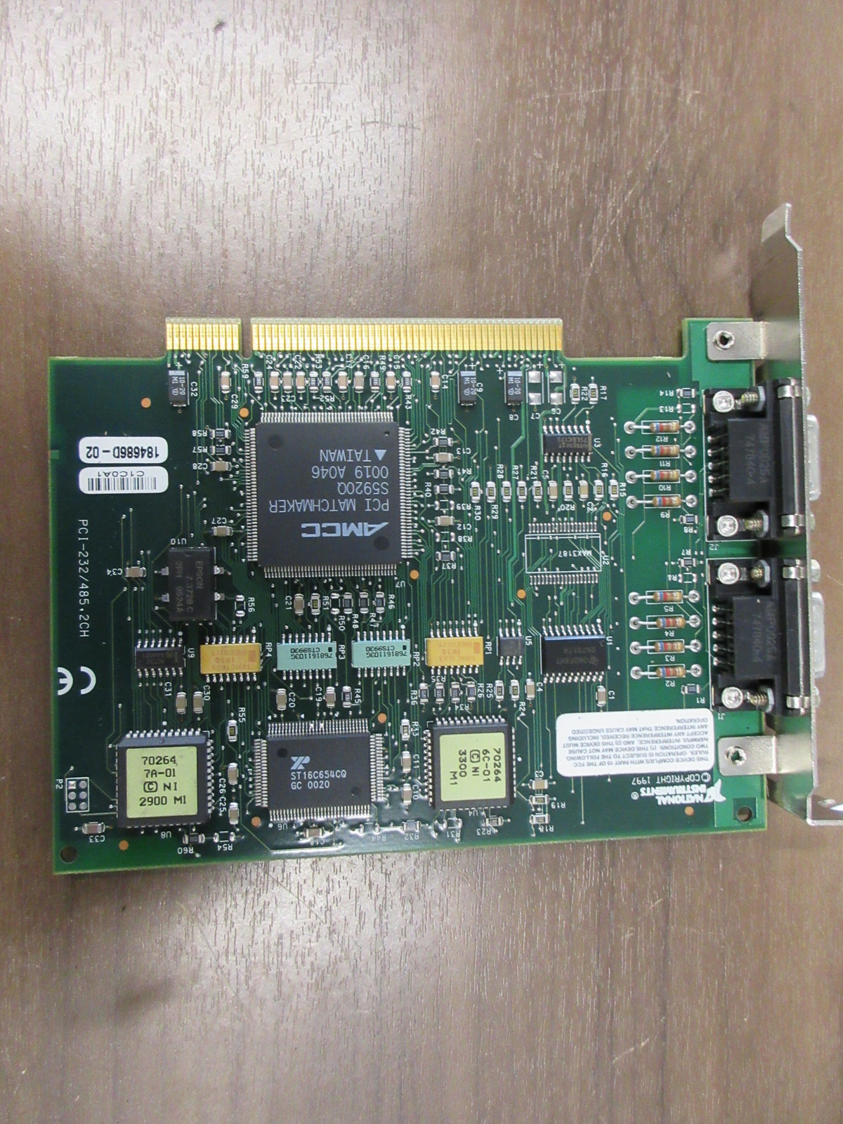 National Instruments Serial Interfare Card PCI-232/485.2CH 2-Channel Used