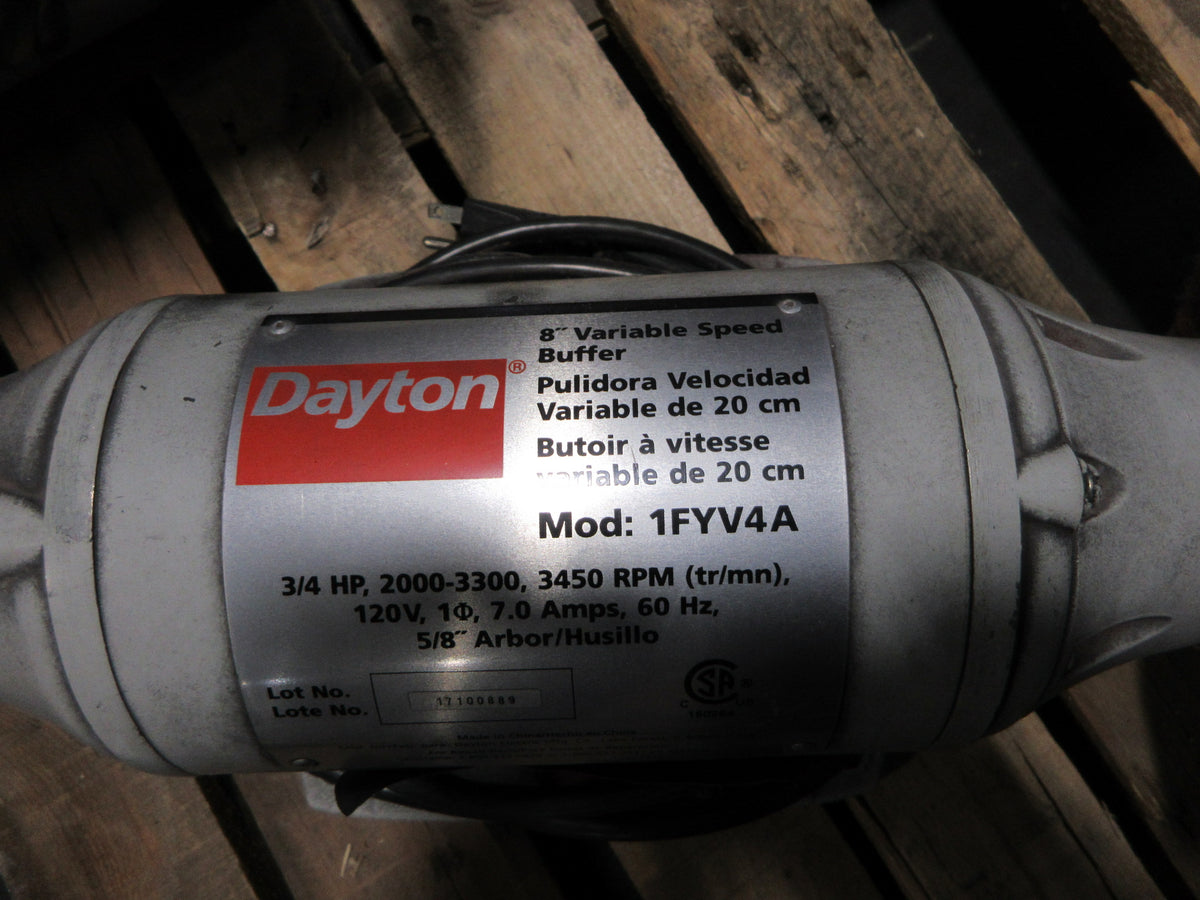 Dayton Variable Speed Buffer  IFYV4A 8" 3/4 HP 2000-3300,3450 RPM 120V 1Ph  Used