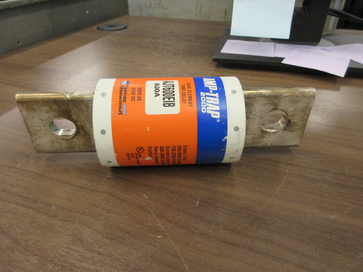 Ferraz Shawmut Amp-Trap 2000 Fuse AJT6000EIB 600A 600V W/Aux Contact Used