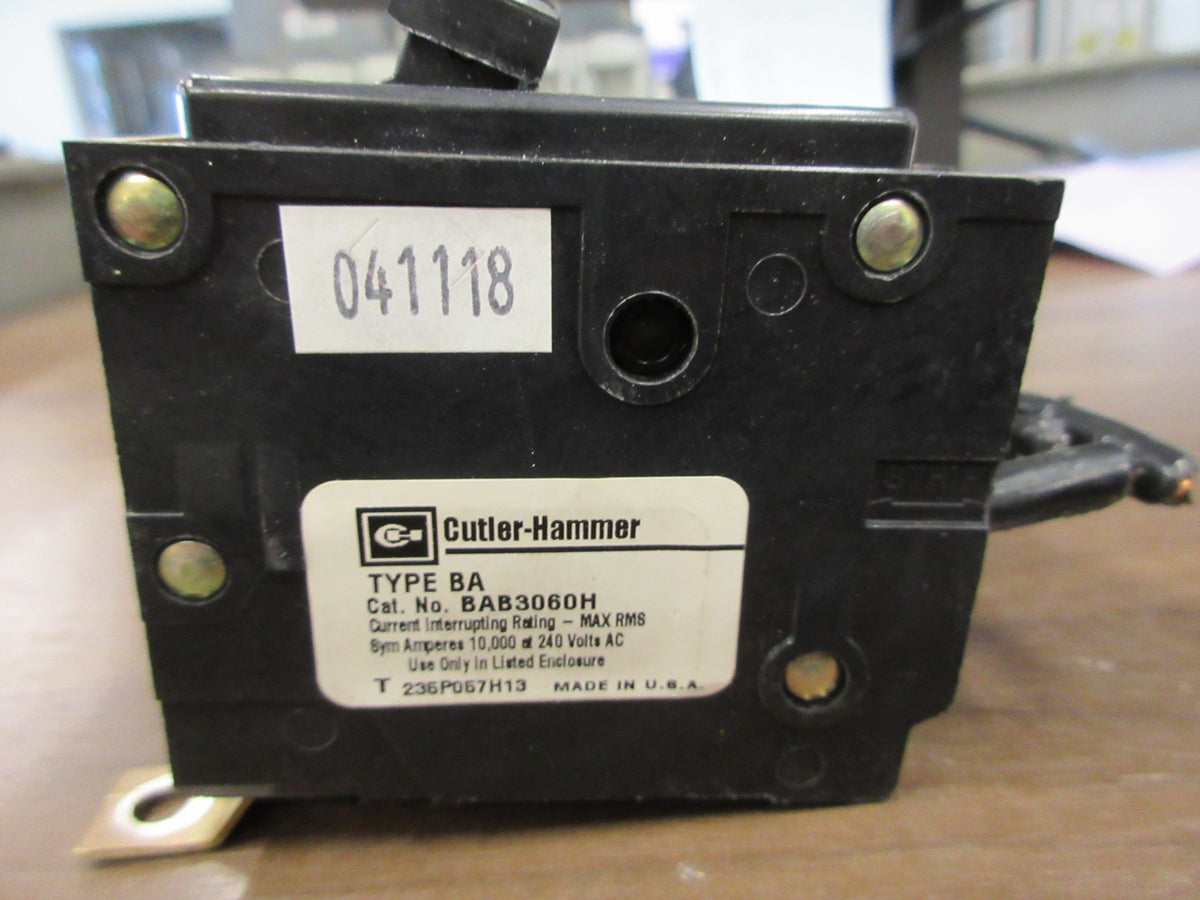 Cutler-Hammer Type BA Bolt-On Circuit Breaker BAB3060H 60A 240V 3P Used