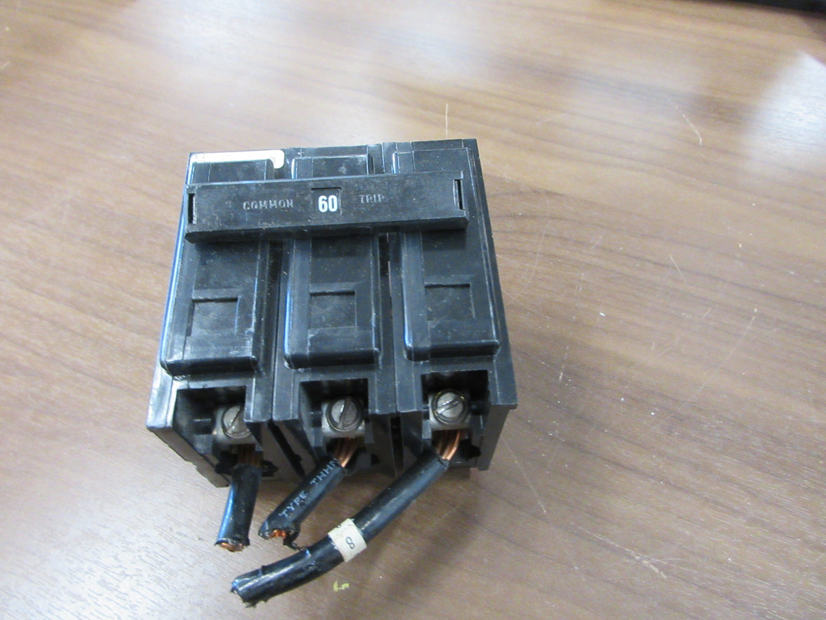 Cutler-Hammer Type BA Bolt-On Circuit Breaker BAB3060H 60A 240V 3P Used