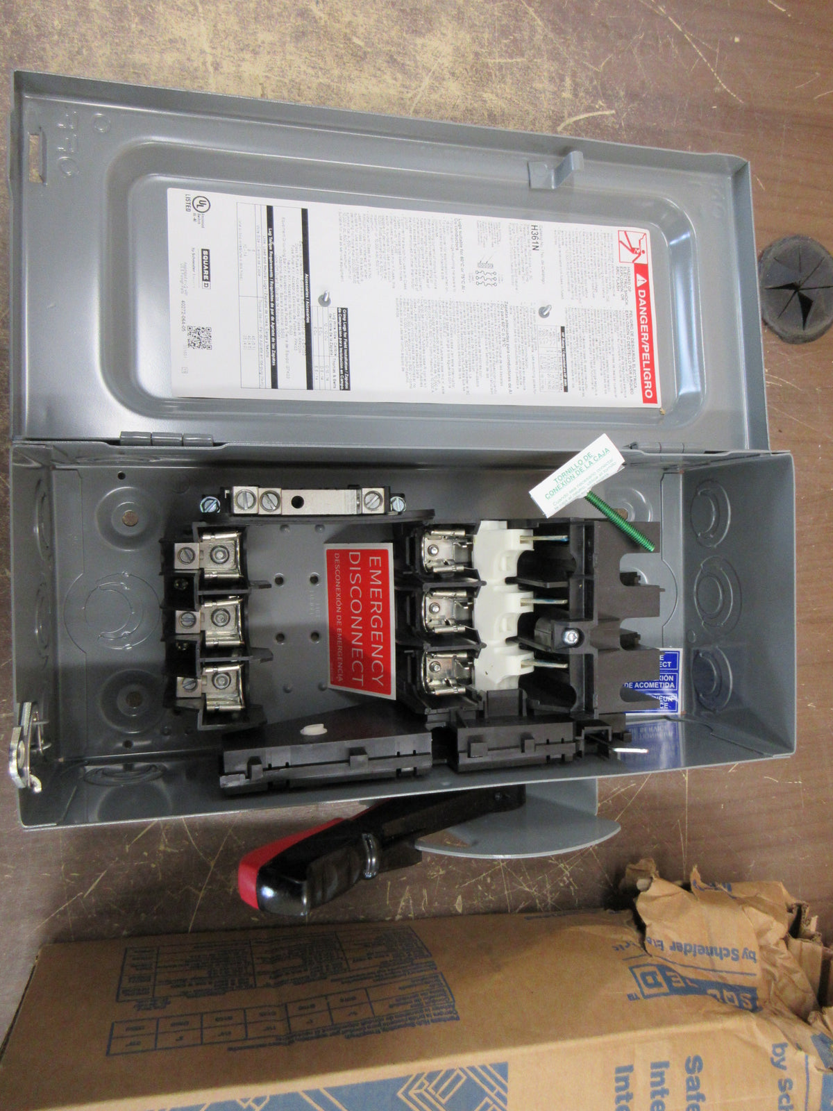 Square D Safety Switch / Disconnect H361N Ser. F052 50A 600V New