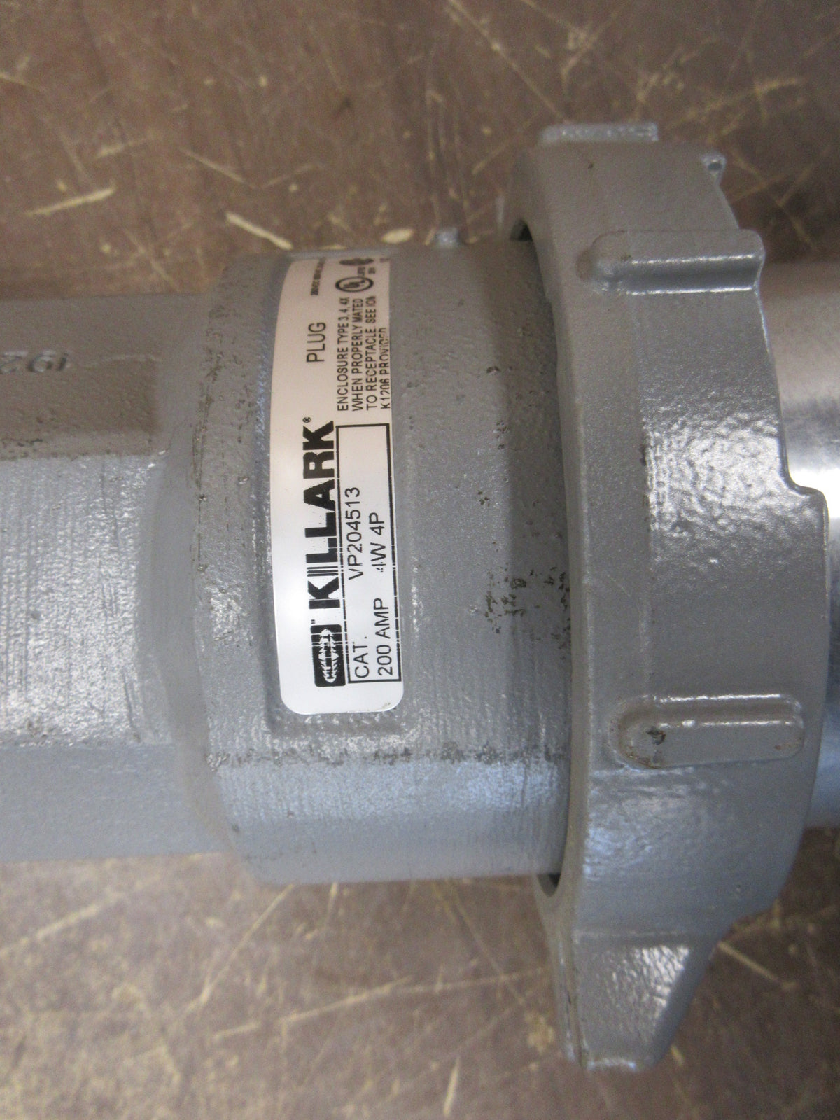 Hubbell Killark Plug VP204513 200A 600V 4W 4P Used
