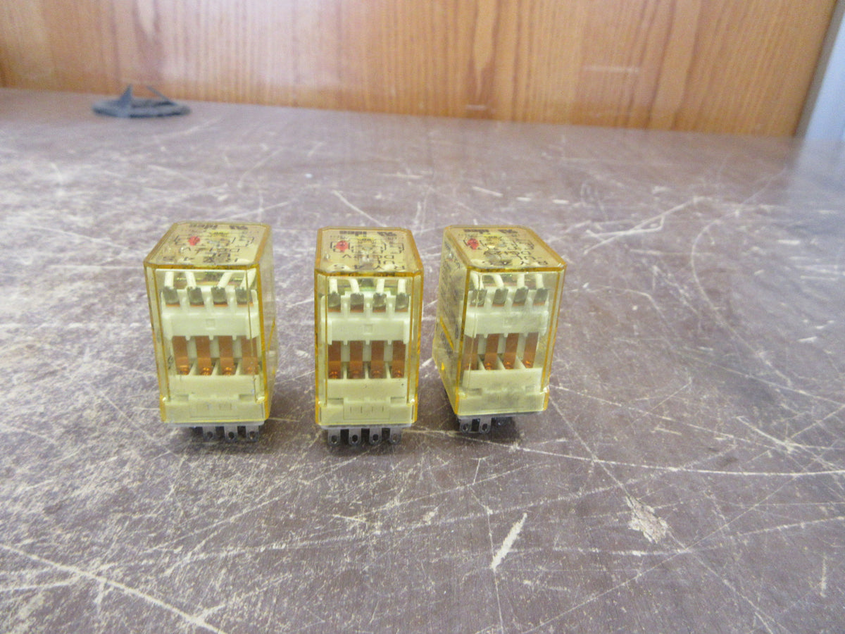 Idec Relay RY4S-UL-DC2V 12VDC Coil * Lot of 3 * Used