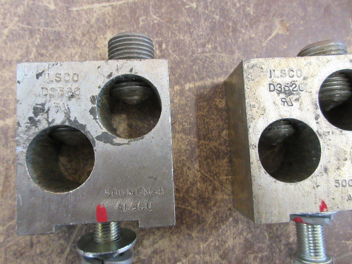 Ilsco Mechanical Lug D3520 500MCM-4 * Lot of 2 * Used