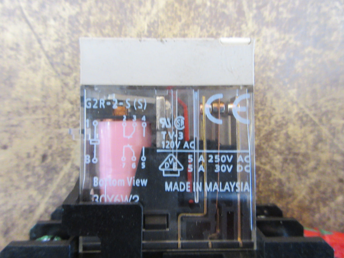 Omron Relay G2R-2-S (S) 24 V Coil W/ Base * Lot of 2 * Used