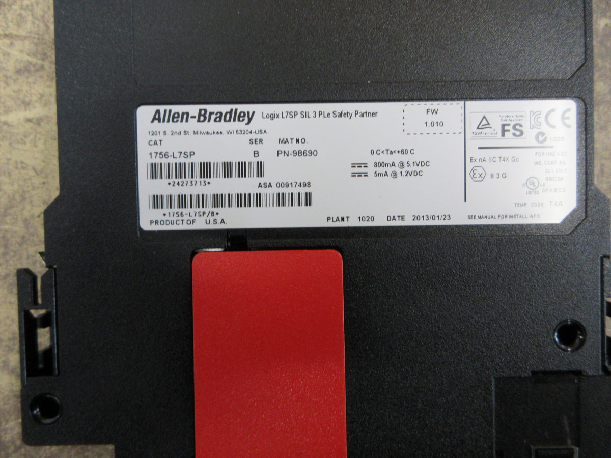 Allen -Bradley Logix L7SP SIL3 PLe Safety Partner Module 1756-L7SP Ser. B Used