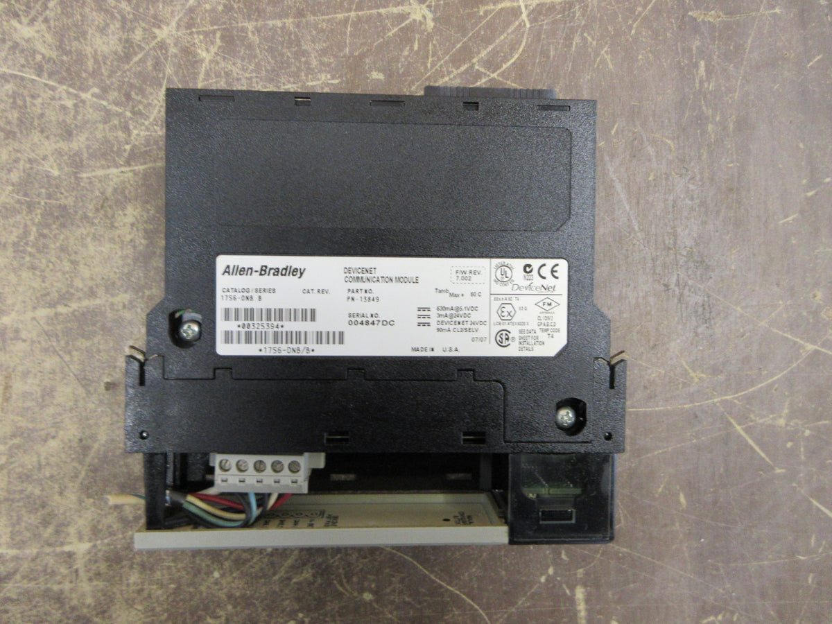 Allen-Bradley DeviceNet Comm. Module 1756-DNB Ser. B  F/W Rev: 7.002