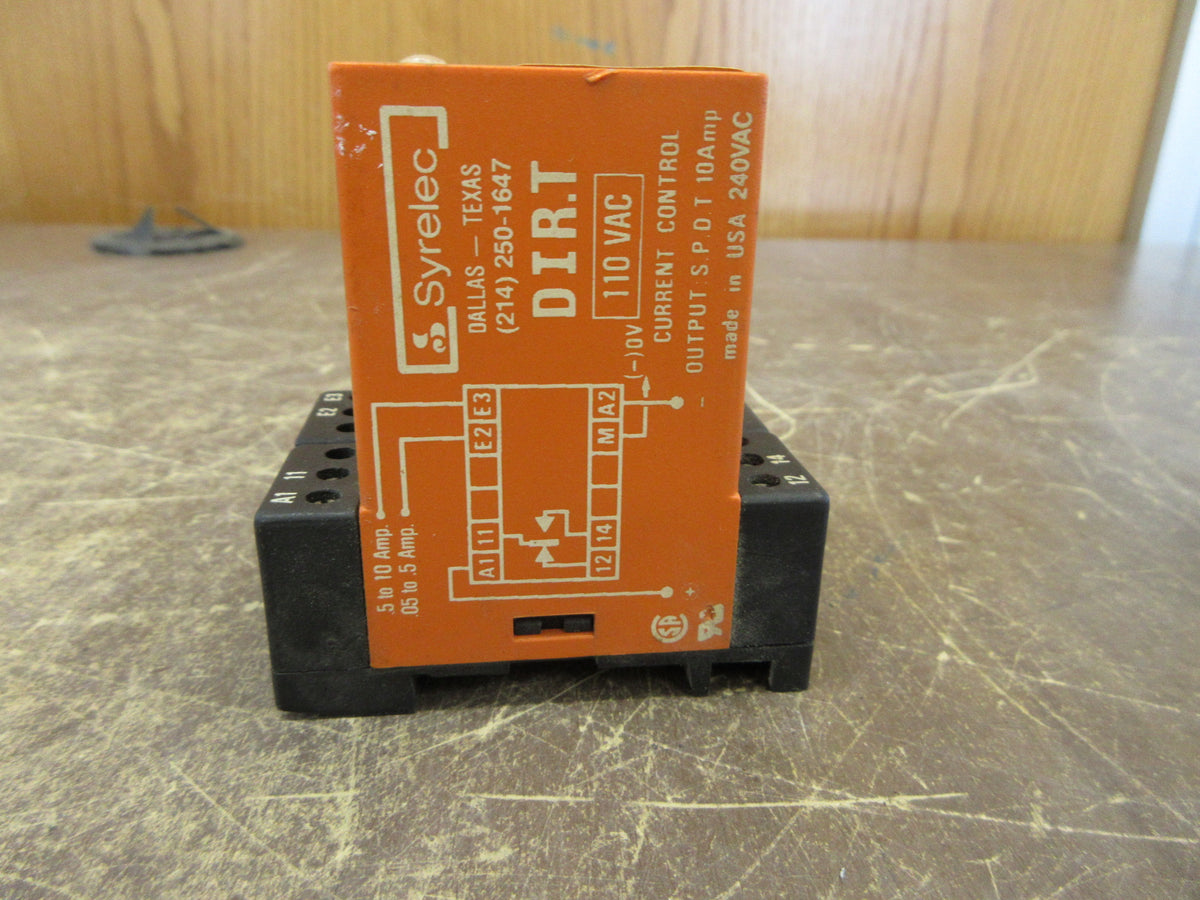 Syrelec Current Relay DIR. T110-1.35 110VAC 0.05-10A Used