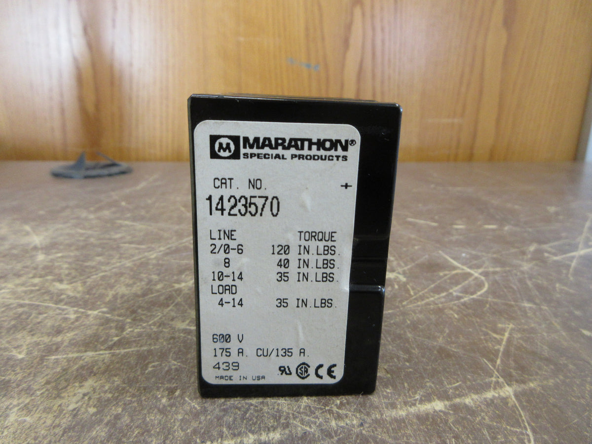Marathon  Power Distribution Block 1423570 175A 600V 3P Line: 210-14 Used