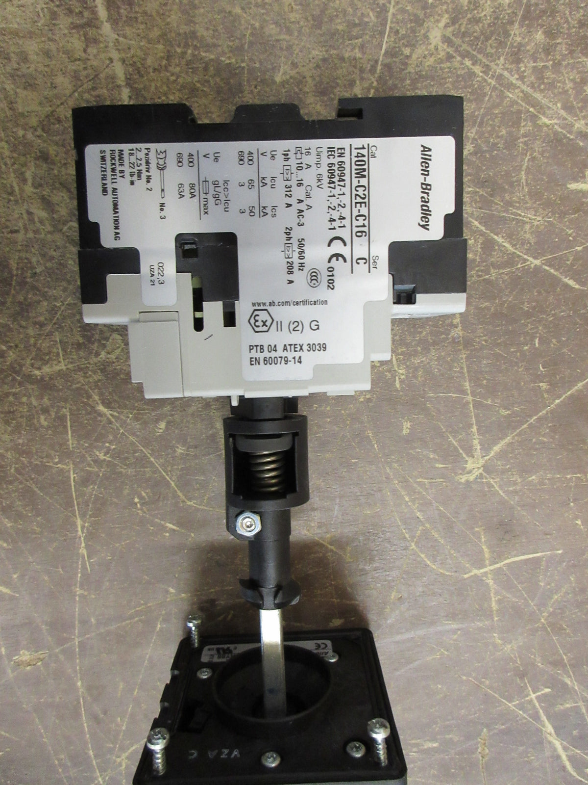 Allen-Bradley Manual Starter 14M-C2E-C16 Ser. C Trip: 10-16A W/Handle Used