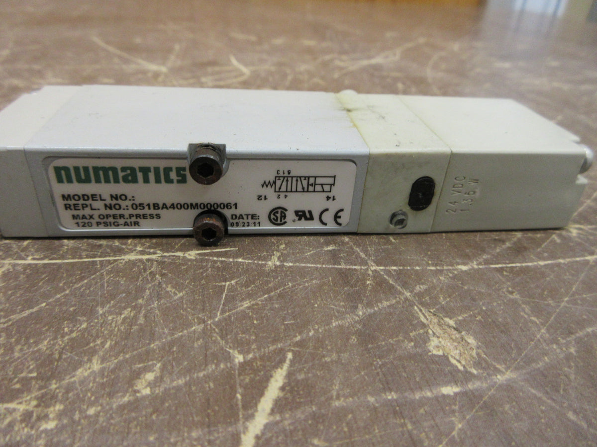 Numatics Solenoid Directional Control Valve 051BA400M000061 120 PSIG Air Used