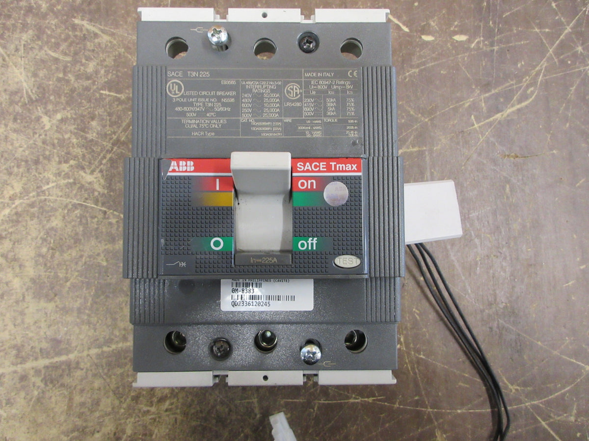 ABB Tmax Circuit Breaker T3N 225 600V 225A 3P Used