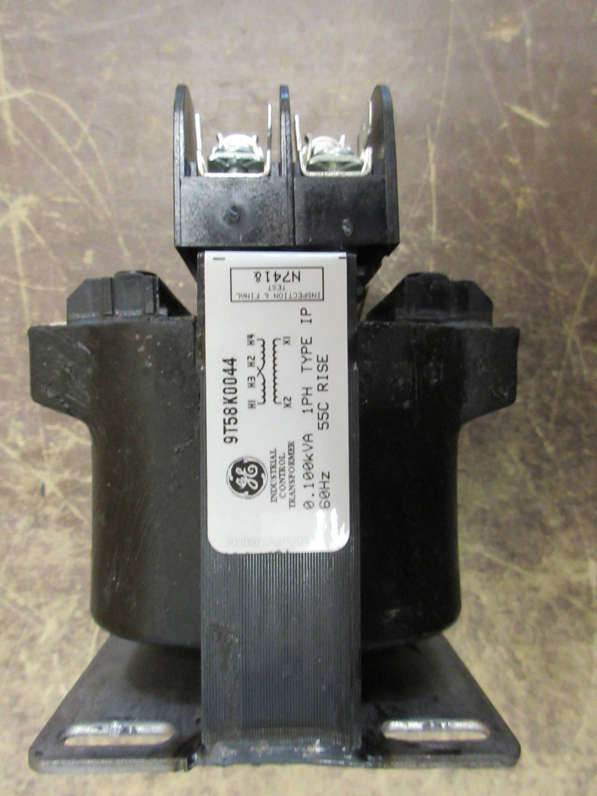 GE Control Transformer 9T58K0044 0.100KVA Pri: 240/480V Sec: 120V 60Hz 1Ph Used