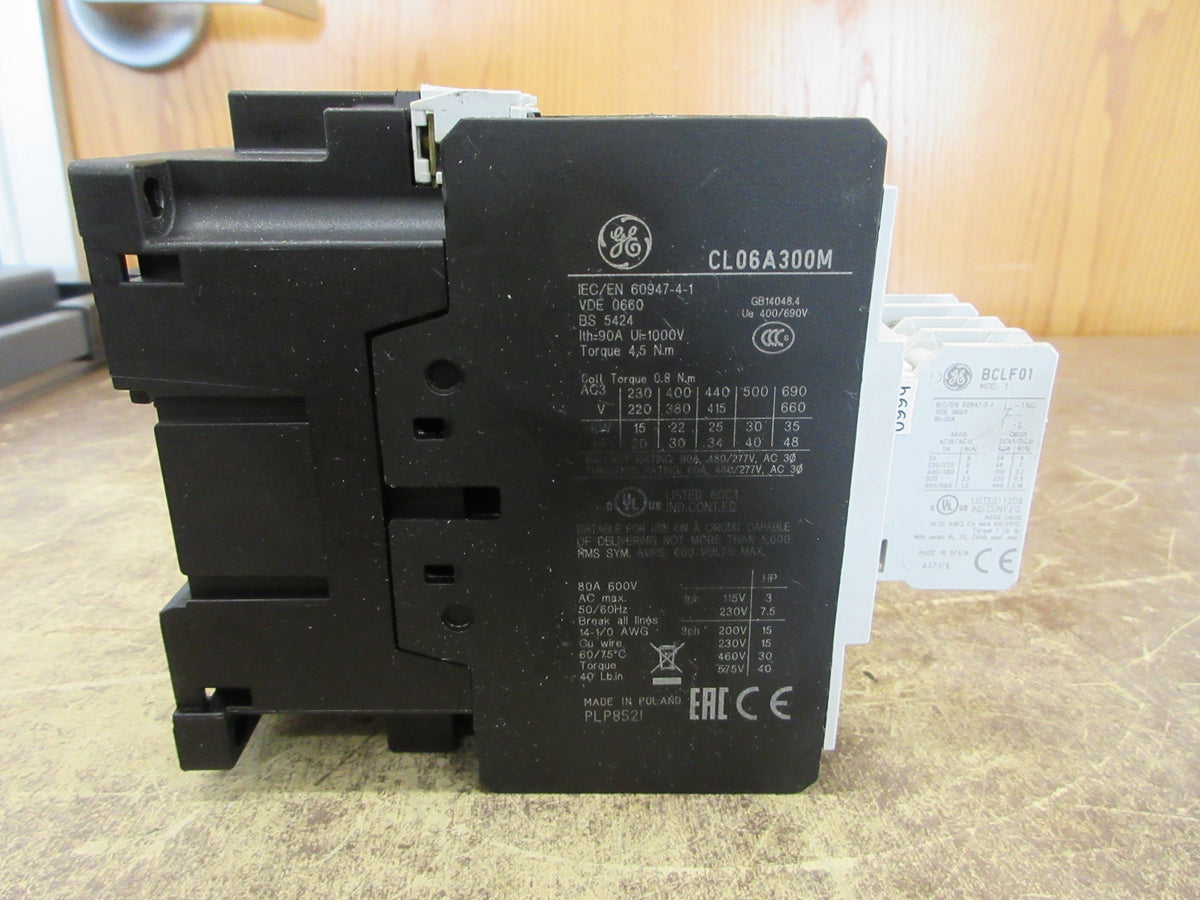 GE Contactor CL06A300M 120V Coil 80A 600V (3) Aux Contacts Used