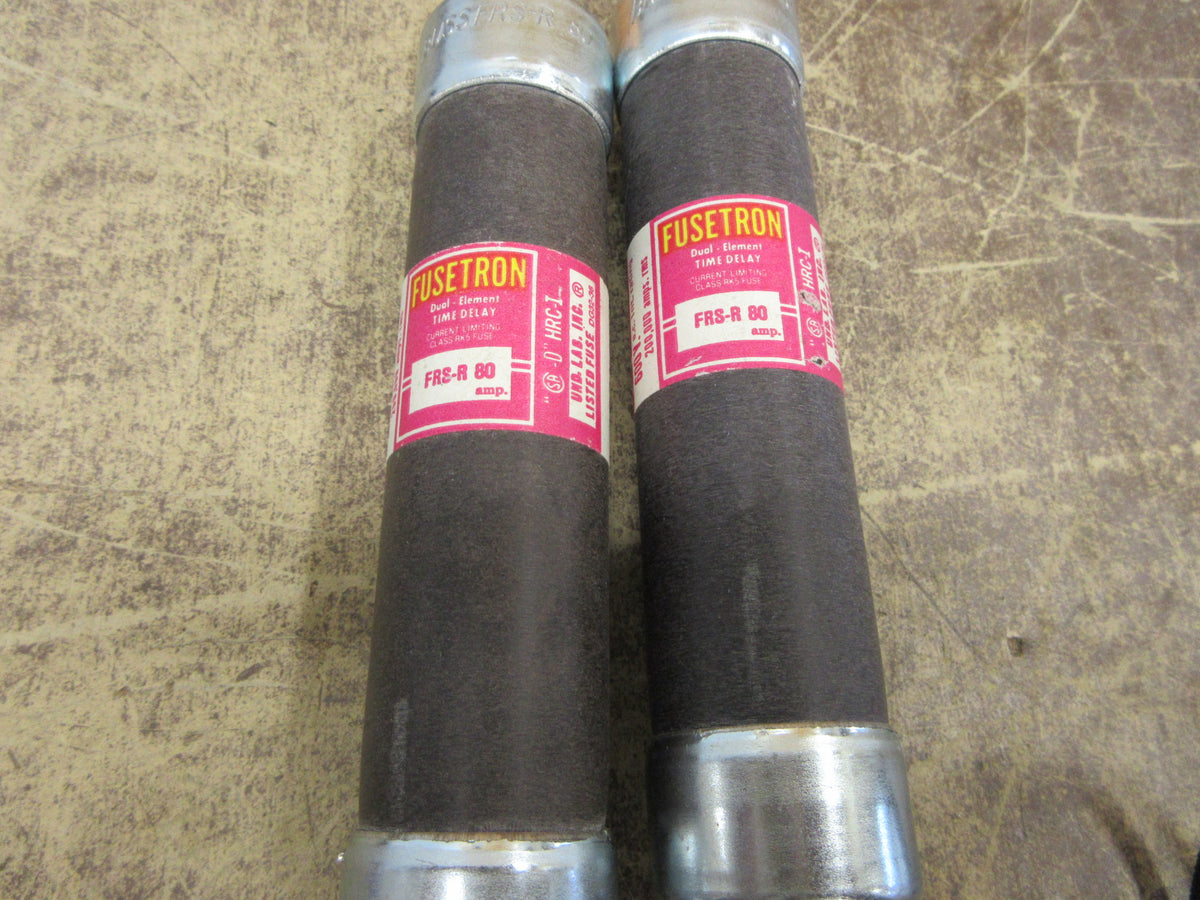 Bussmann Fusetron Fuse FRS-R-80 80A 600V *Lot of 2* Used