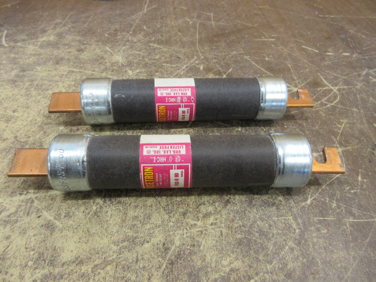 Bussmann Fusetron Fuse FRS-R-80 80A 600V *Lot of 2* Used