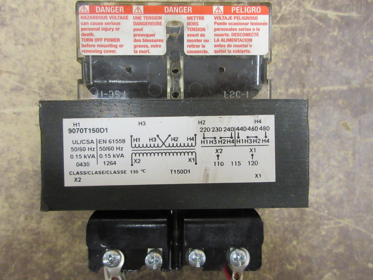 Square D Transformer 9070T150D1 0.15KVA Pri: 240/480V Sec: 120V 50/60Hz Used