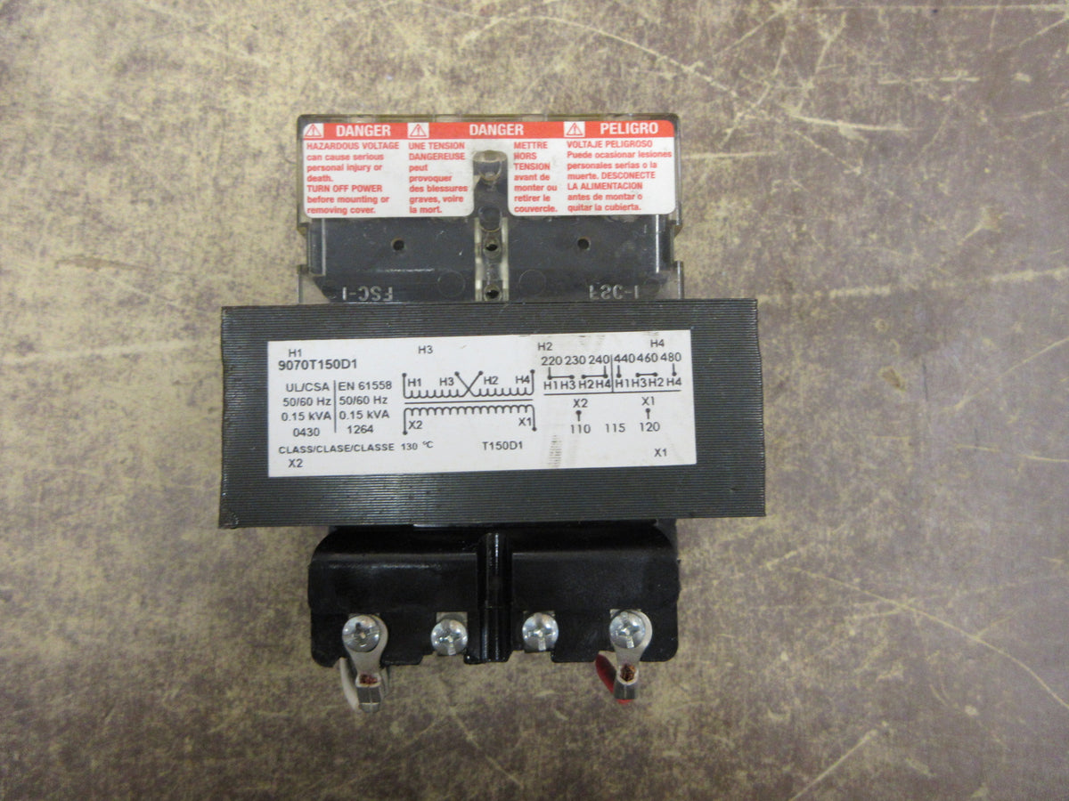 Square D Transformer 9070T150D1 0.15KVA Pri: 240/480V Sec: 120V 50/60Hz Used