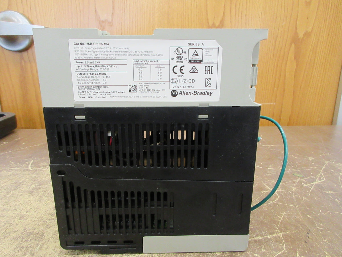 Allen-Bradley Power Flex 525 AC Drive 25B-D6P0N104 Ser. A 3HP 3Hp Used