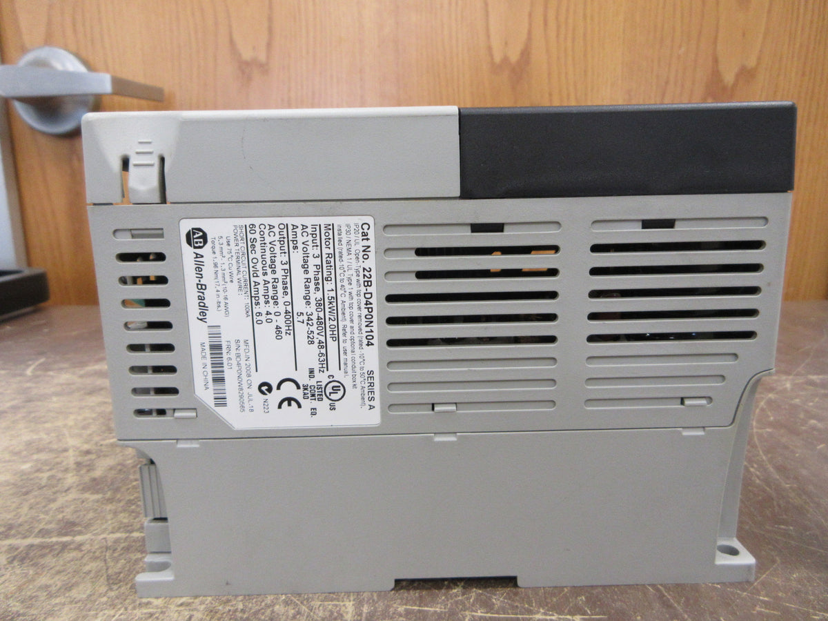 Allen-Bradley PowerFlex 40 AC Drive 22B-D4P0N104 Ser. A 2HP 3Ph  Used