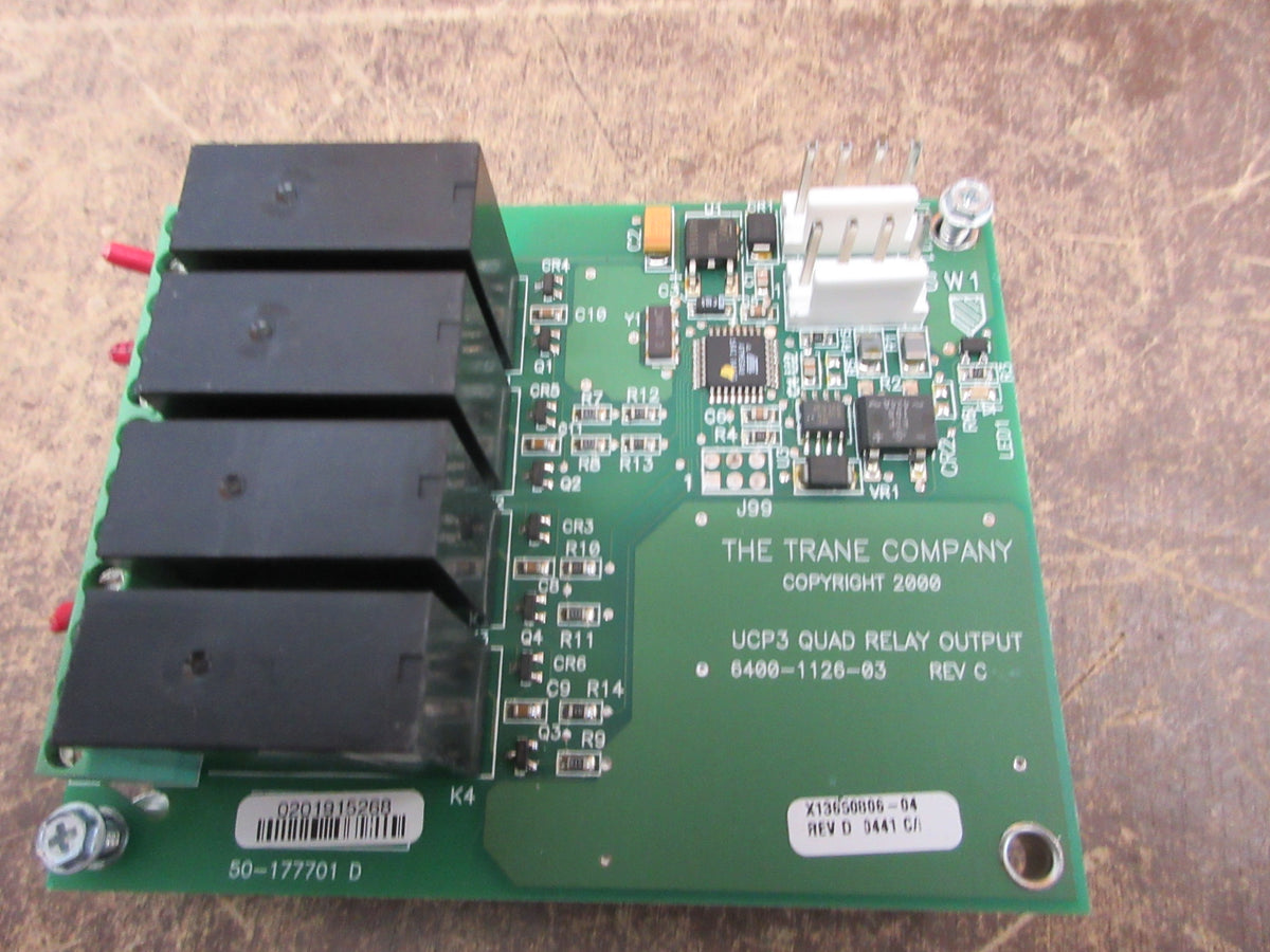 Trane UPC3 Quad Relay Output Board 6400-1126-03 Rev. C Used