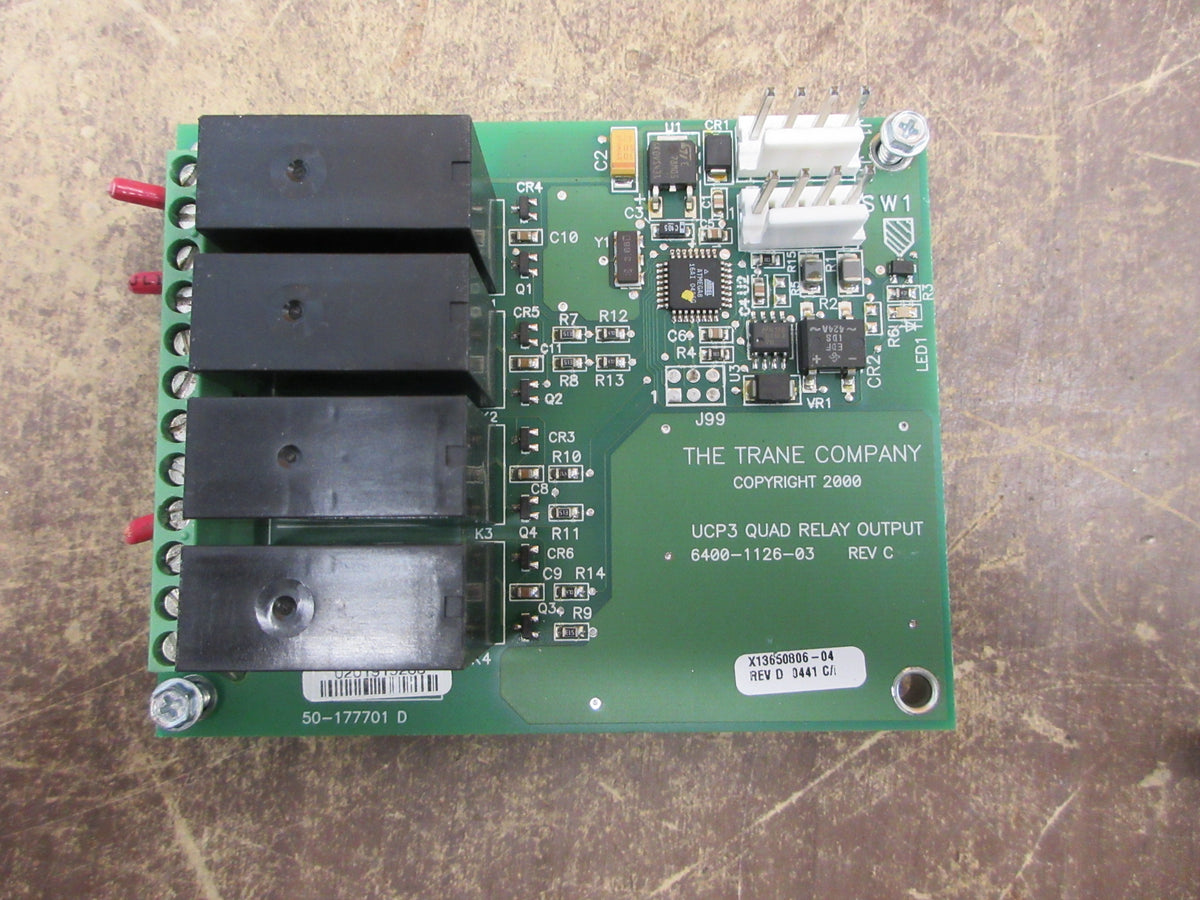Trane UPC3 Quad Relay Output Board 6400-1126-03 Rev. C Used