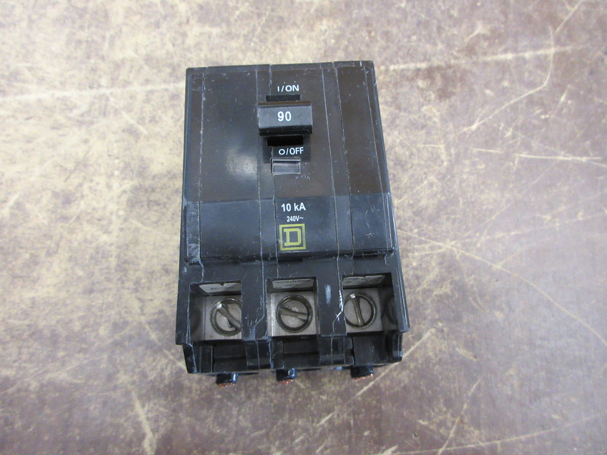 Square D BOLT-on Circuit Breaker QOB390 90A 240V 3P *(2) Mounting Bolts * Used